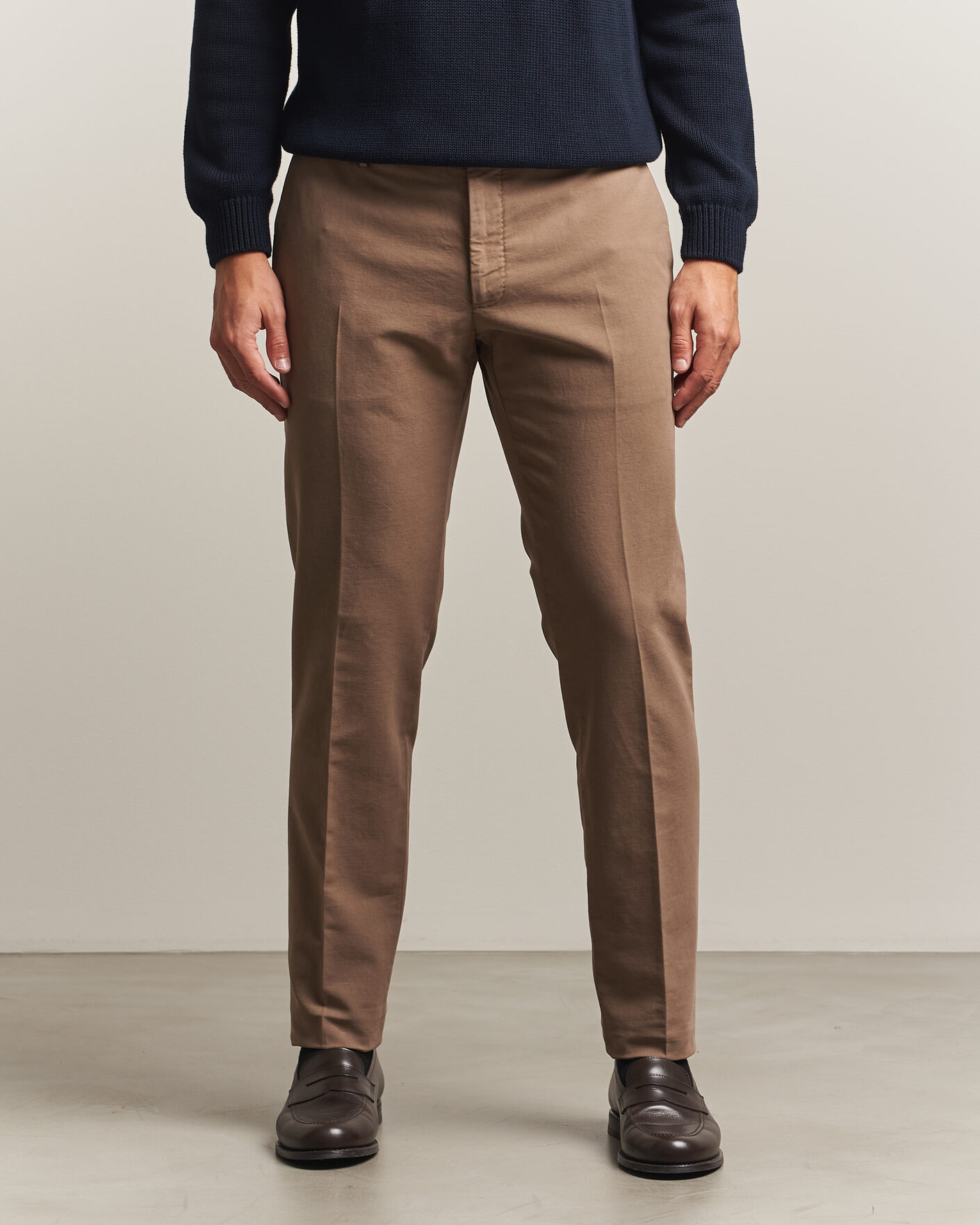 Herren | Hosen | Incotex | Slim Fit Soft Cotton Stretch Chinos Taupe