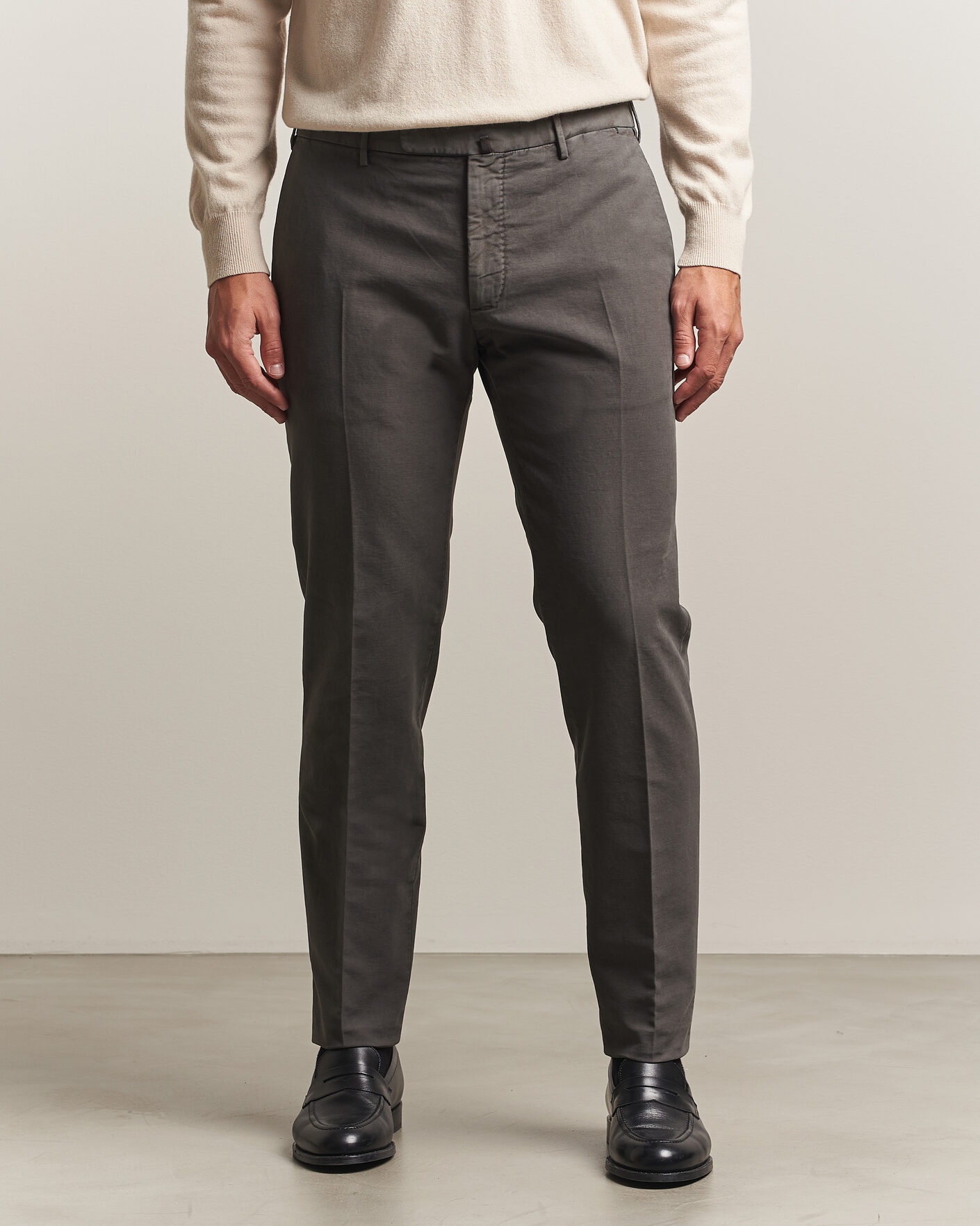Herren | Hosen | Incotex | Slim Fit Soft Cotton Stretch Chinos Dark Grey