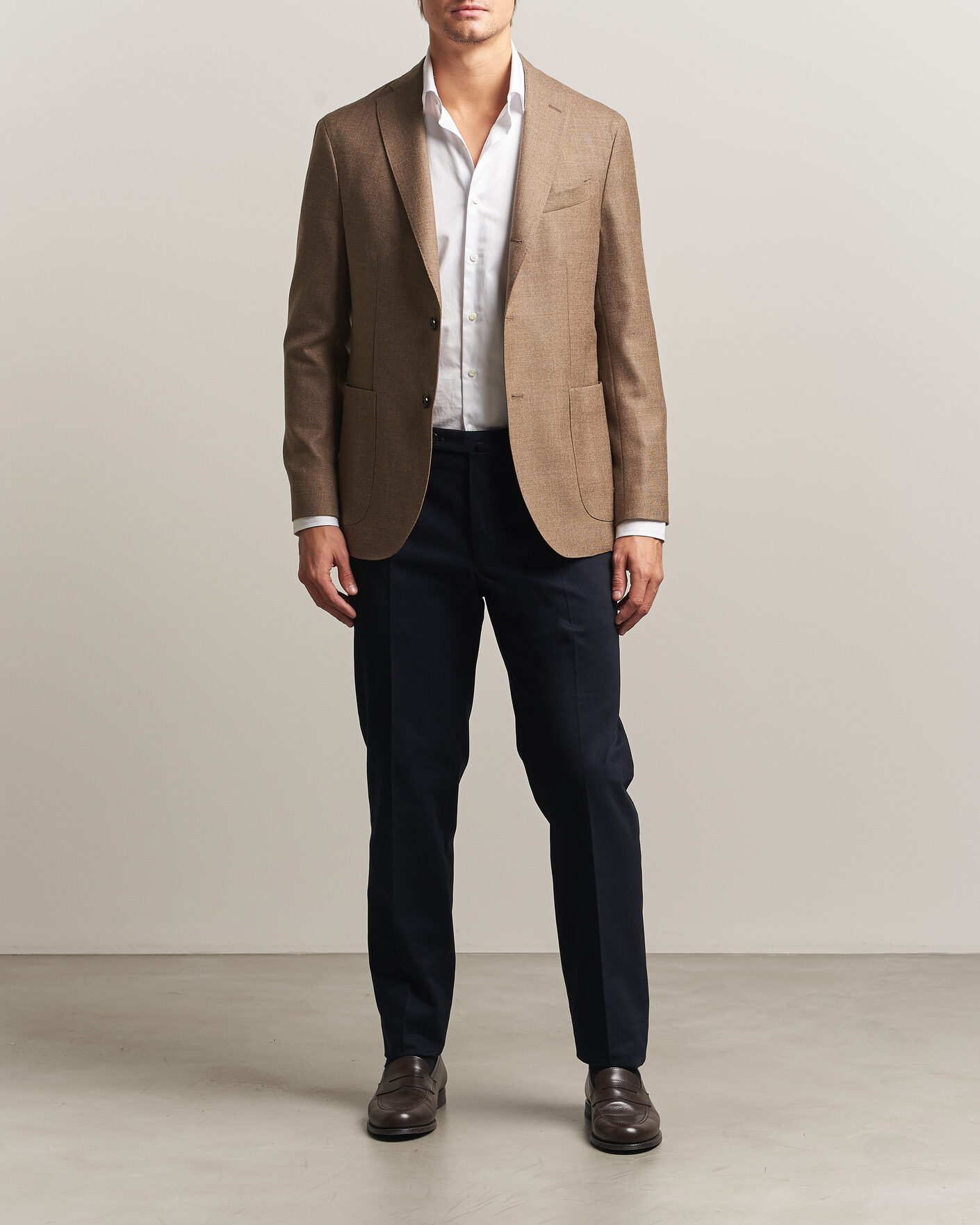 Herren | Hosen | Incotex | Regular Fit Cotton/Cashmere Trousers Navy