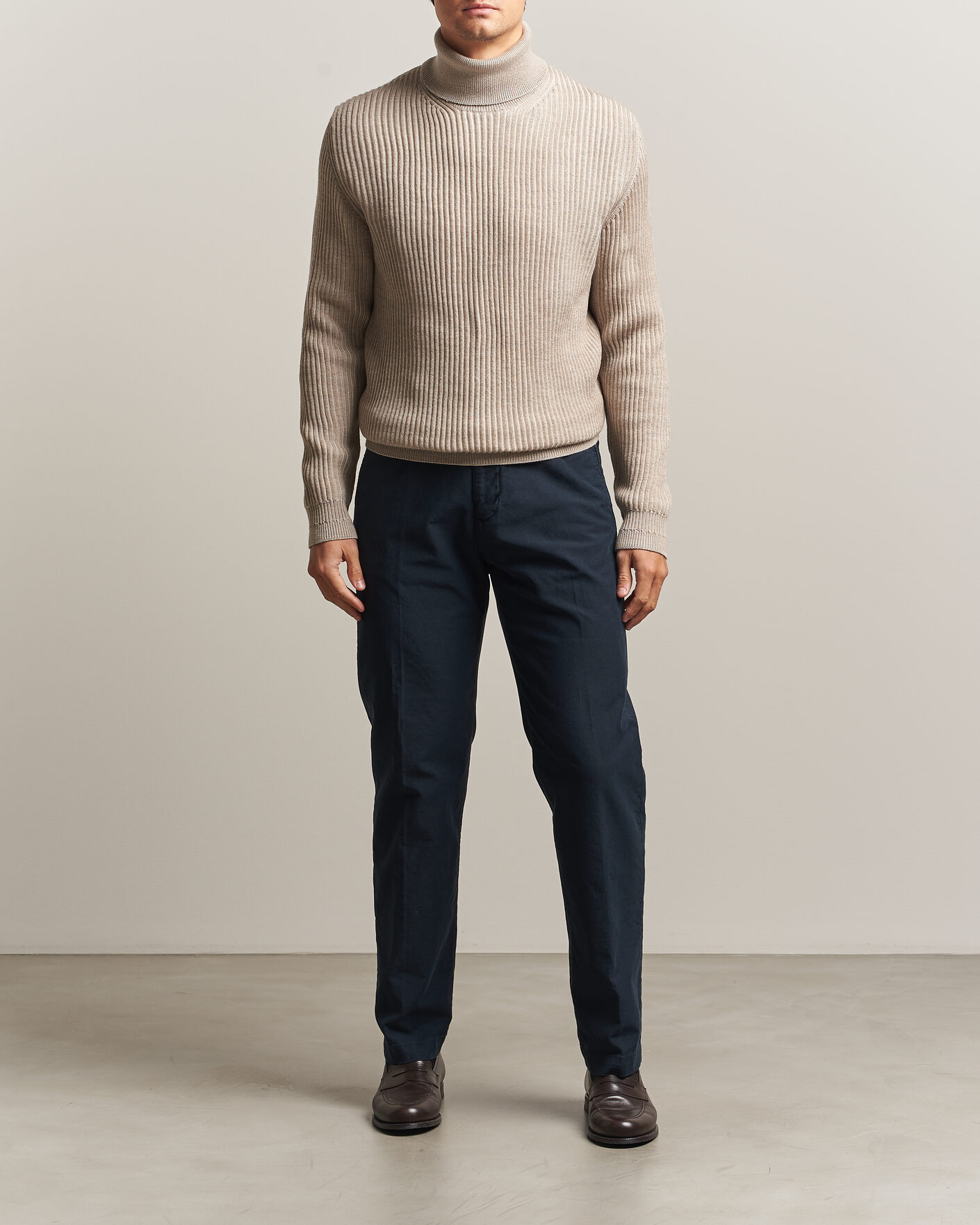 Herren | Hosen | Incotex | Regular Fit Garment Dyed Slacks Navy