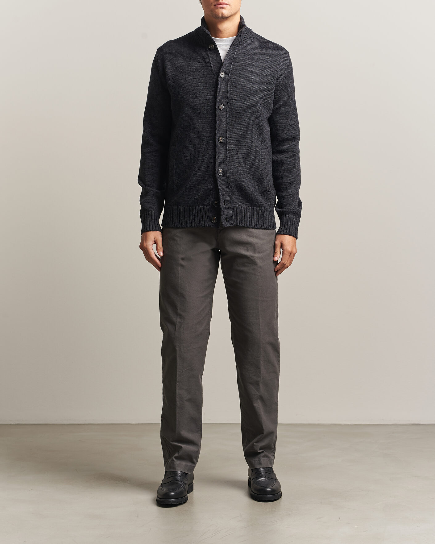 Herren | Hosen | Incotex | Regular Fit Garment Dyed Slacks Dark Grey