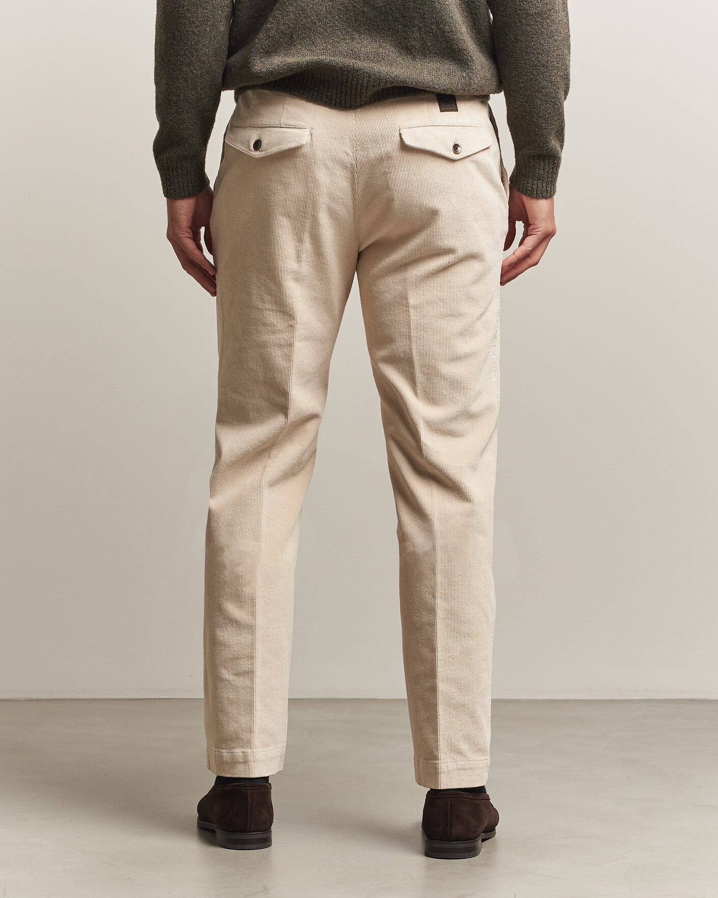 Herren | Hosen | Incotex | Regular Fit Washed Corduroy Slacks Off White