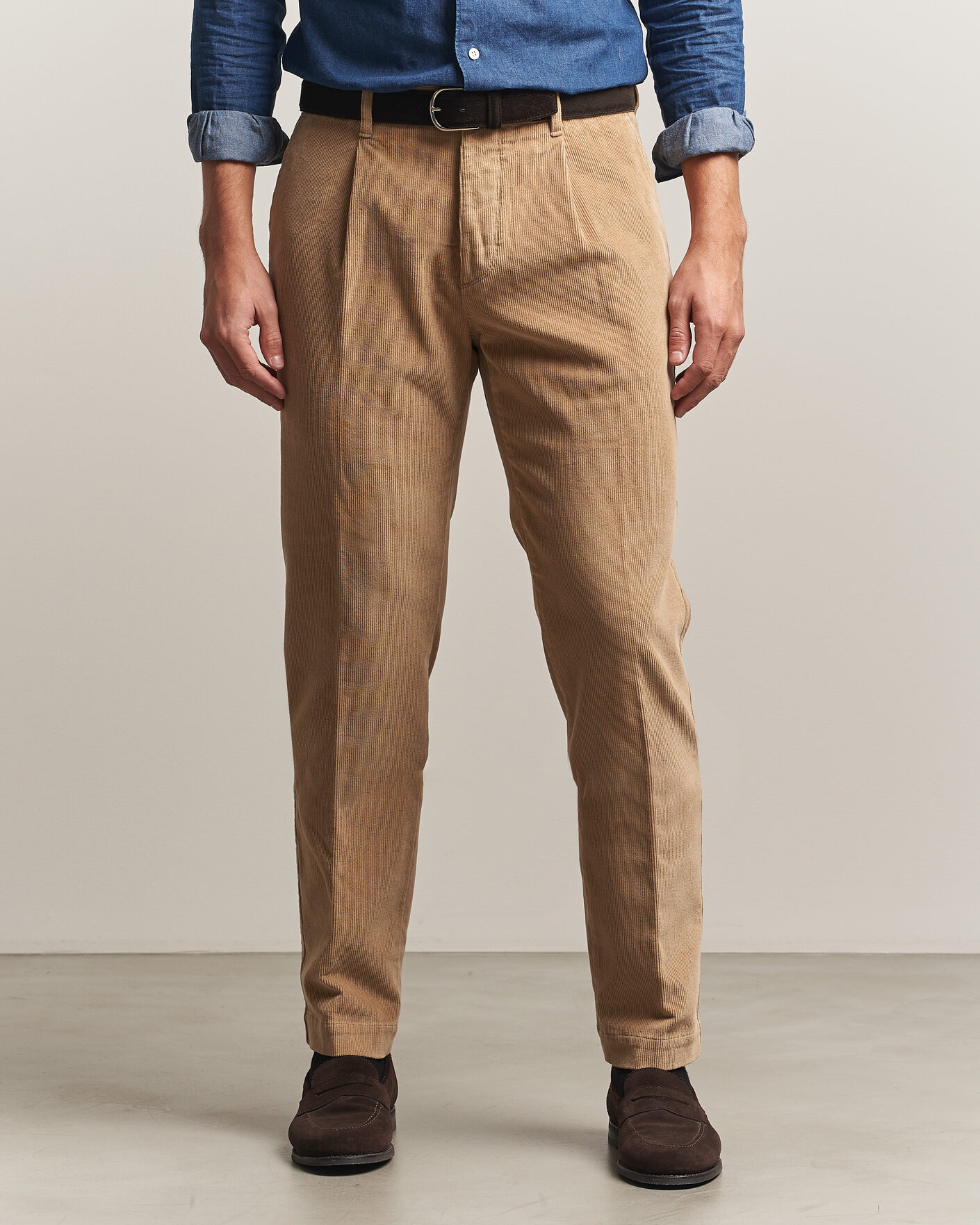 Herren | Hosen | Incotex | Regular Fit Washed Corduroy Slacks Khaki