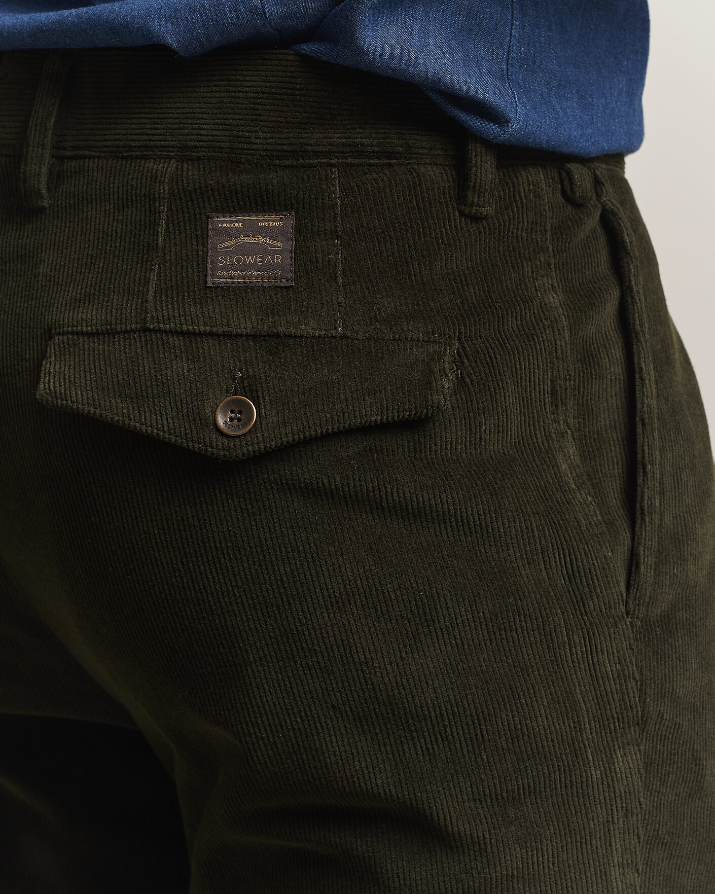 Herren | Hosen | Incotex | Regular Fit Washed Corduroy Slacks Forest Green