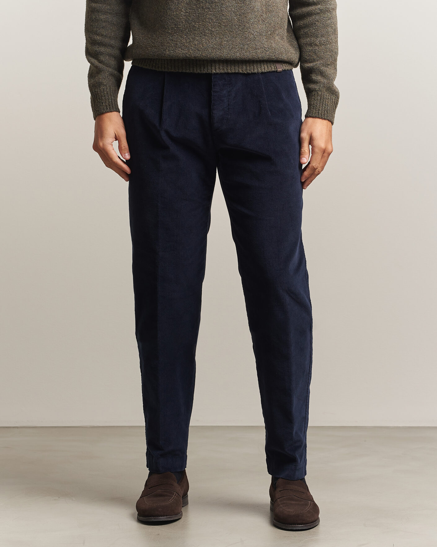 Herren | Hosen | Incotex | Regular Fit Washed Corduroy Slacks Navy