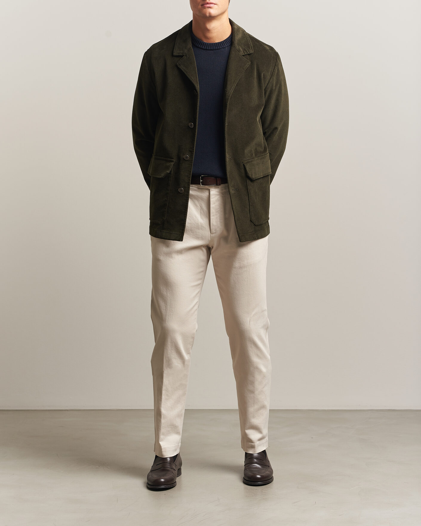 Herren | Sakkos | Incotex | Corduroy Sports Jacket Forest Green