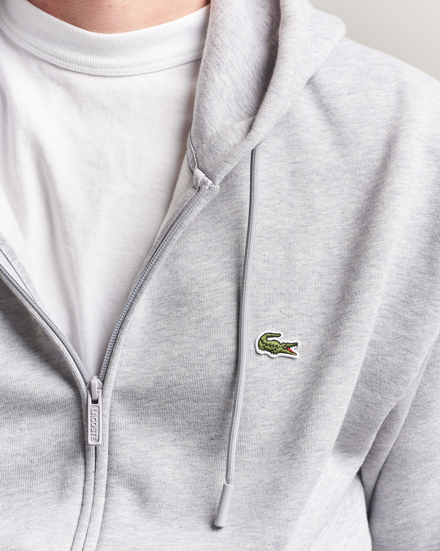 Herren | Pullover | Lacoste | Full Zip Hoodie Silver Chine