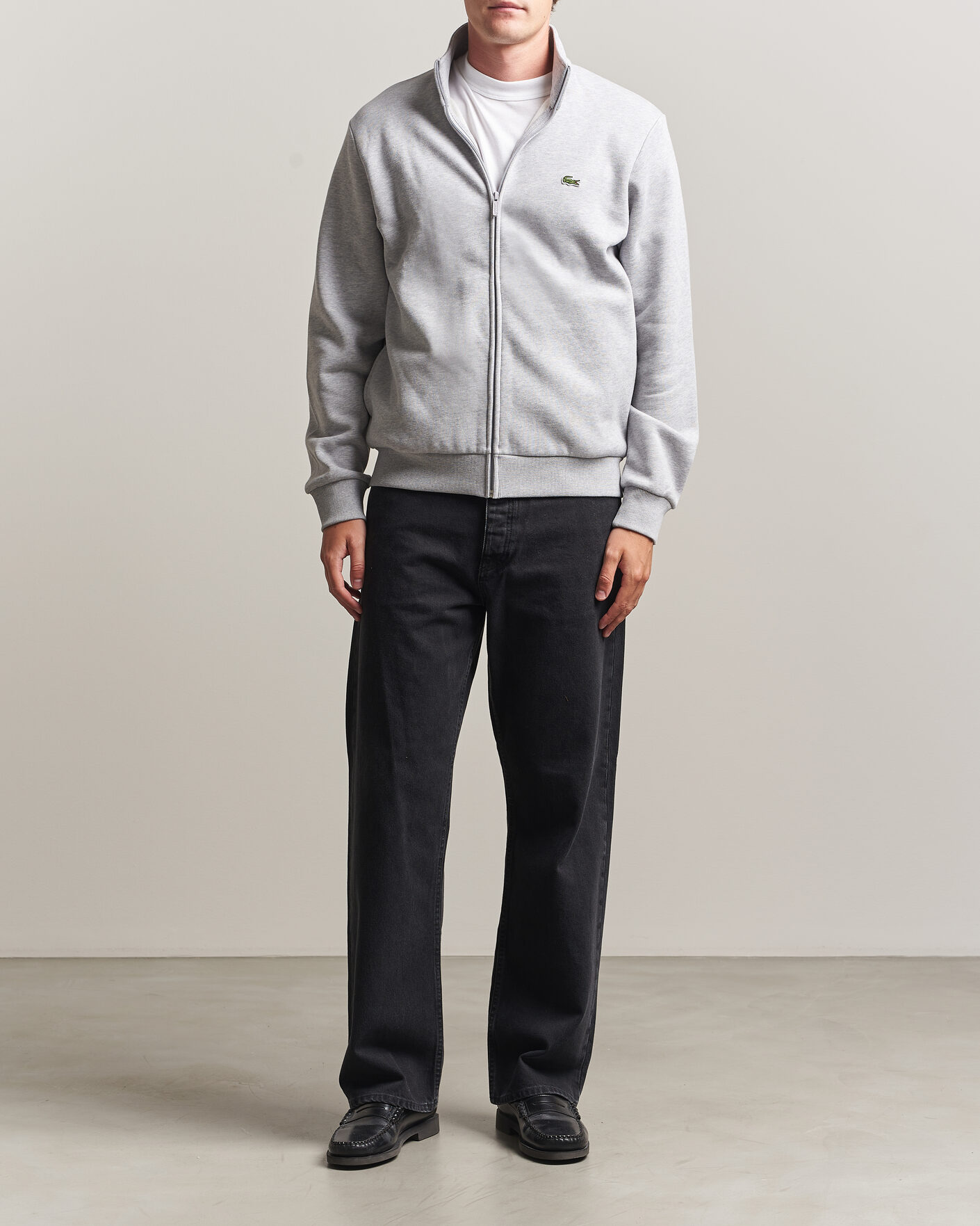 Herren |  | Lacoste | Full Zip Sweater Silver Chine