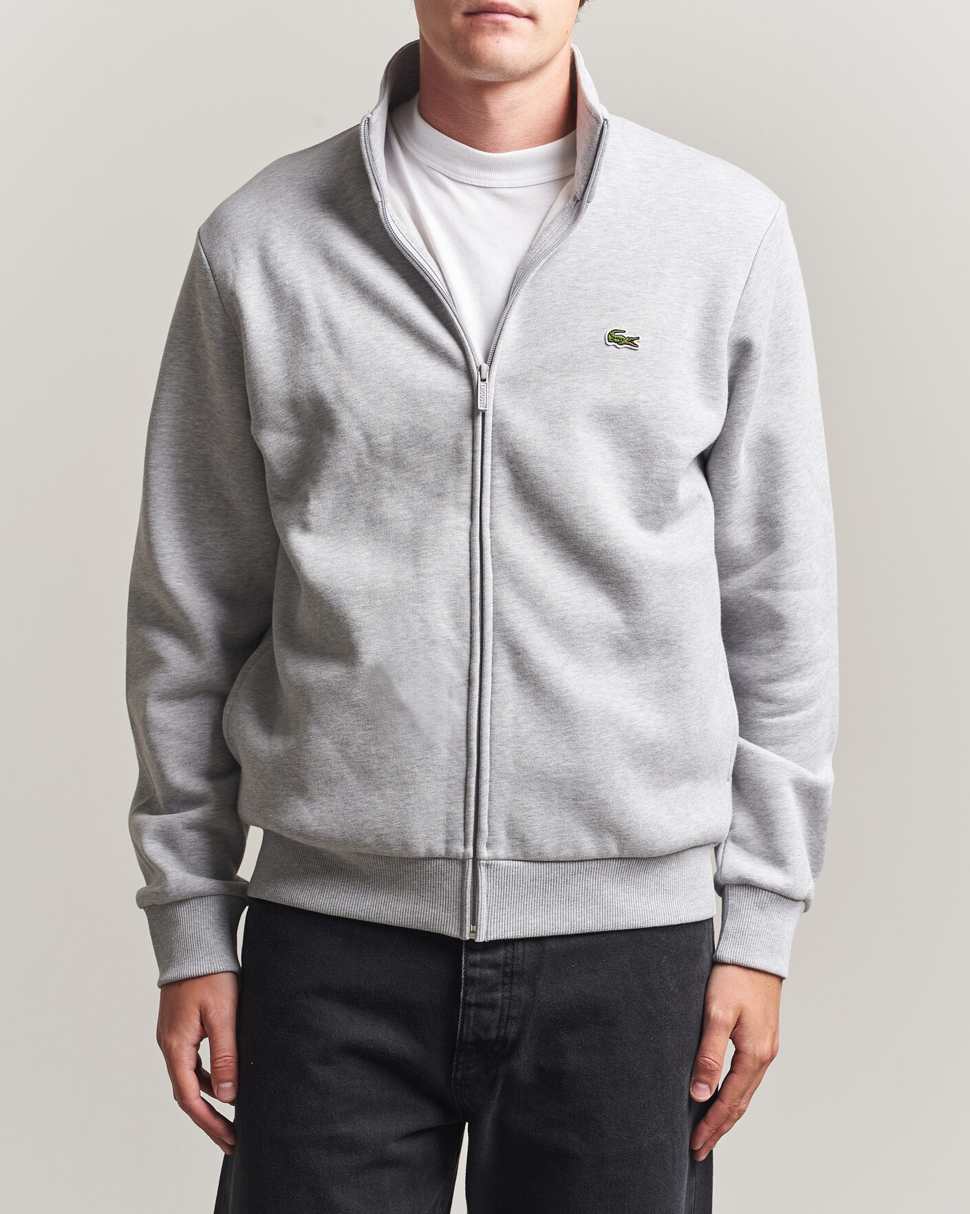 Herren | Pullover | Lacoste | Full Zip Sweater Silver Chine