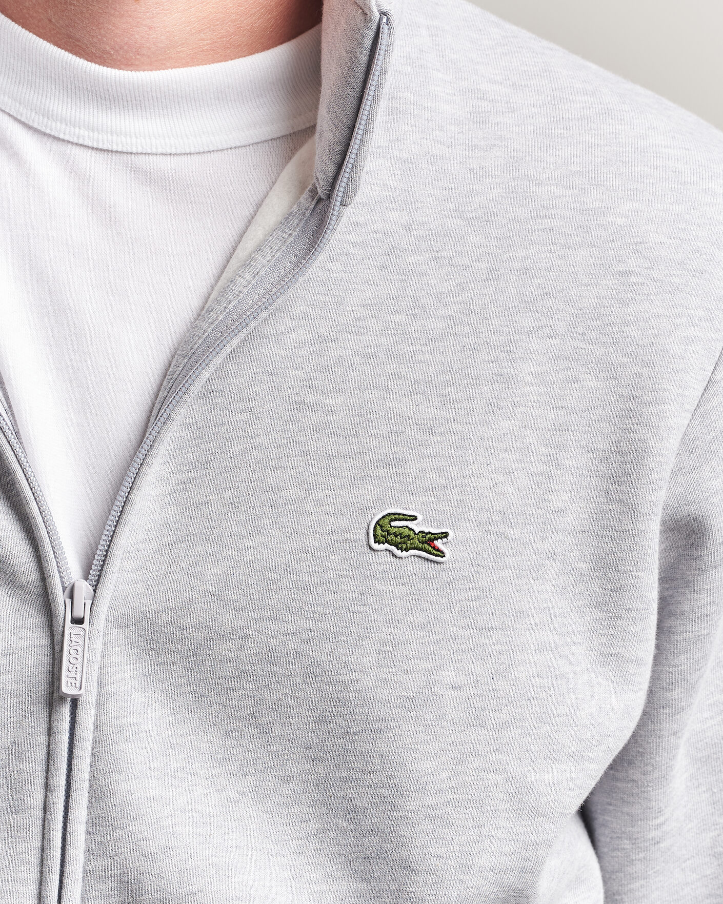 Herren | Pullover | Lacoste | Full Zip Sweater Silver Chine