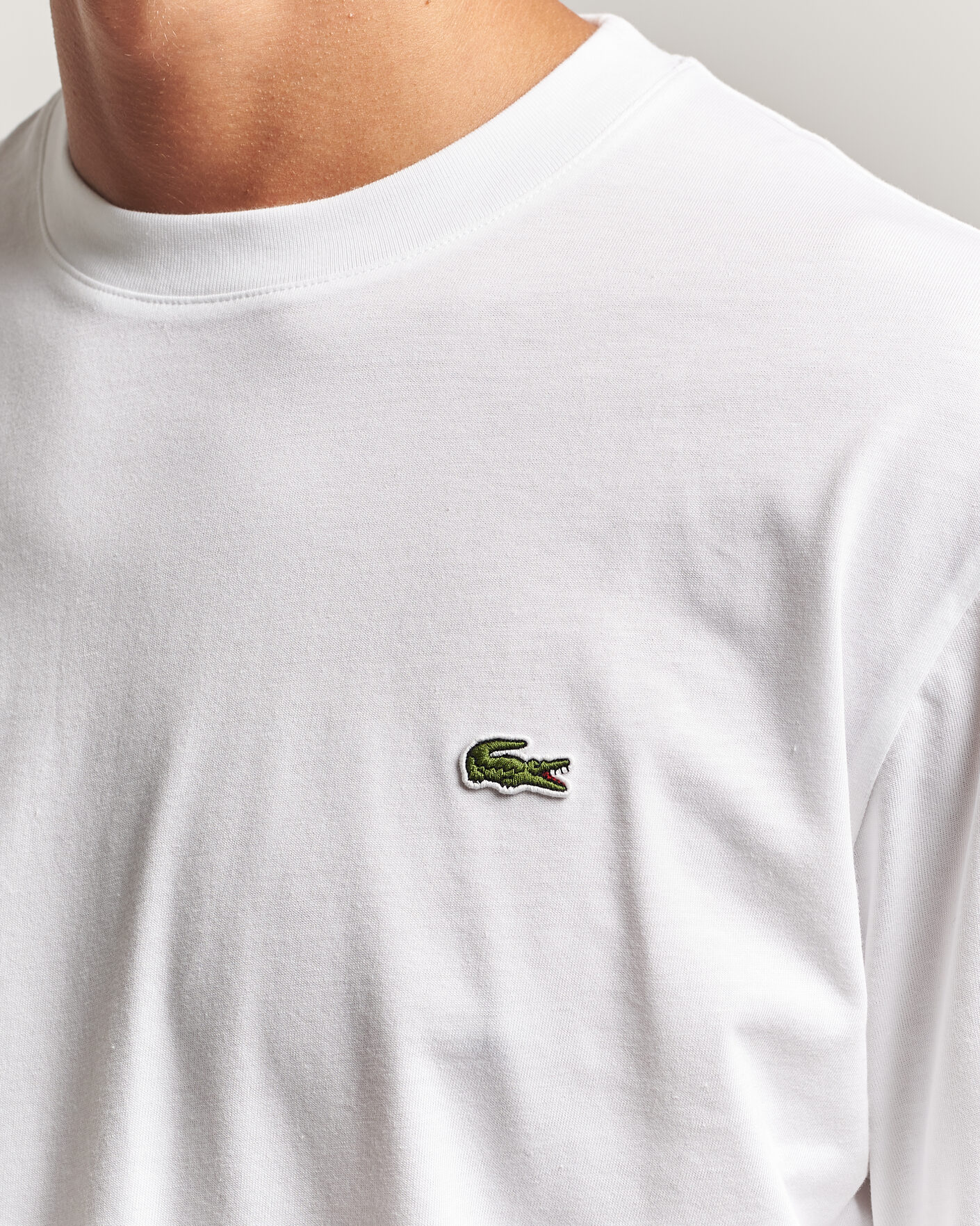 Herren | T-Shirts | Lacoste | Crew Neck Long Sleeve T-Shirt White