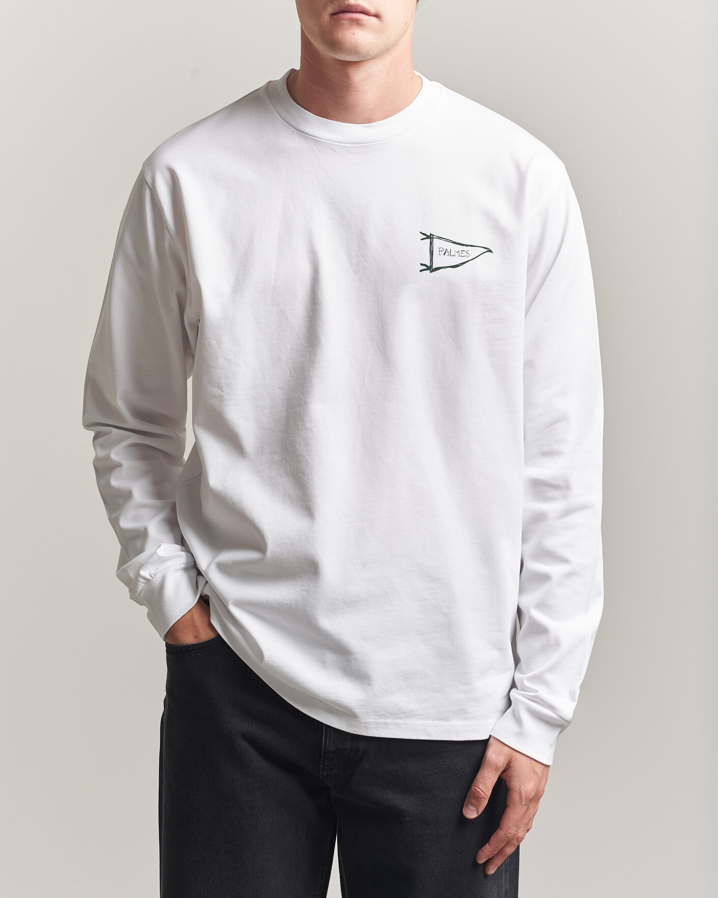 Herren | T-Shirts | Palmes | Pennant Long Sleeve T-Shirt White