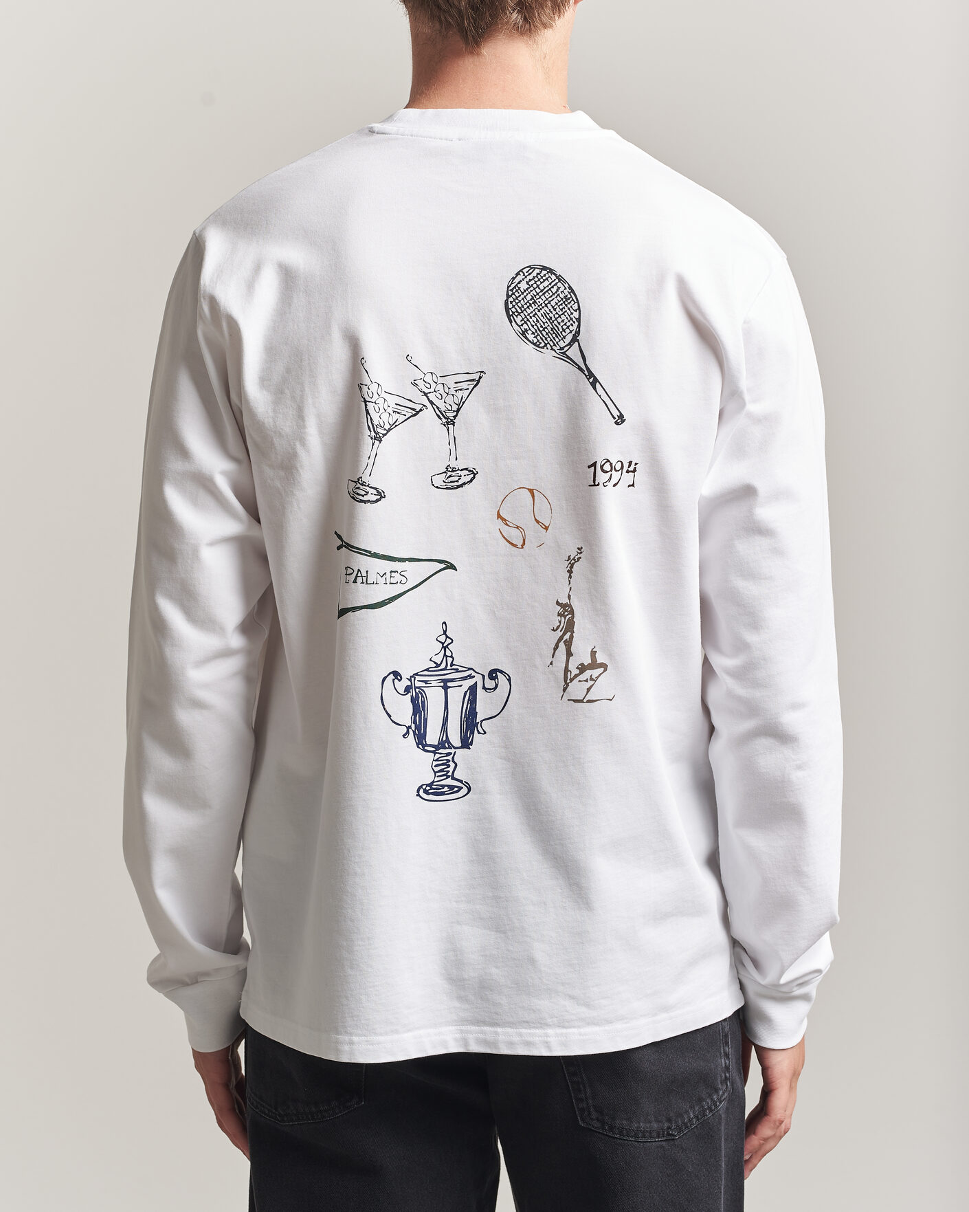Herren | T-Shirts | Palmes | Pennant Long Sleeve T-Shirt White