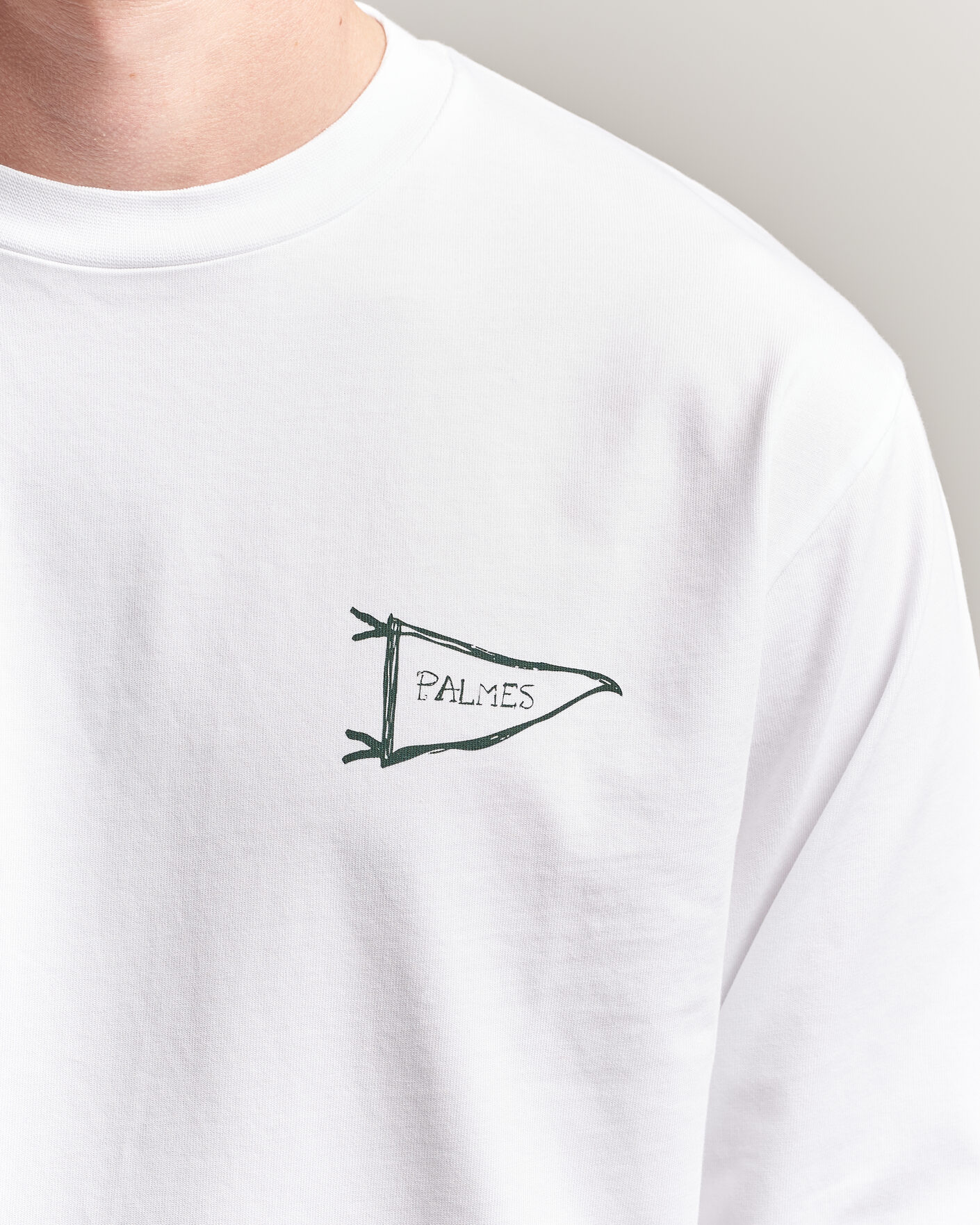Herren | T-Shirts | Palmes | Pennant Long Sleeve T-Shirt White