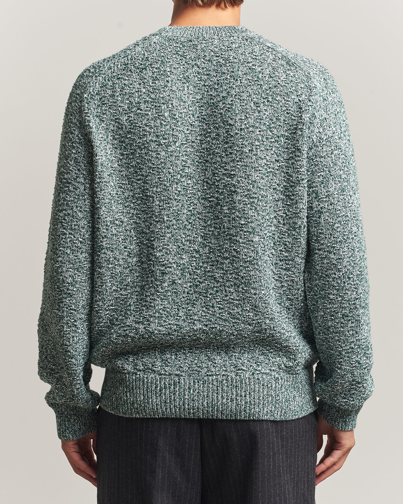 Herren | Pullover | Palmes | Knitted Crew Neck Sweater Green Melange