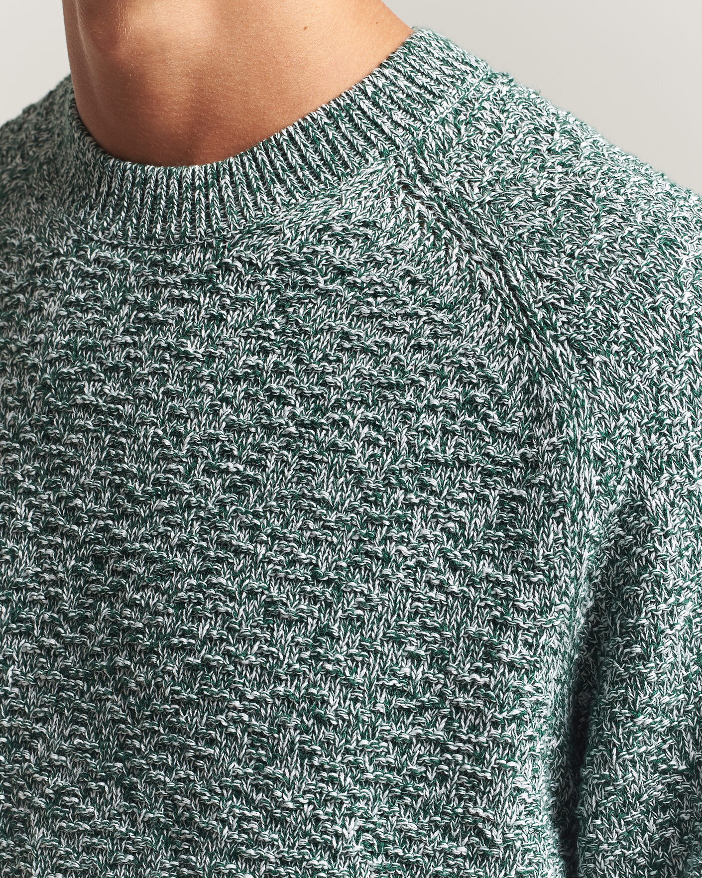Herren | Pullover | Palmes | Knitted Crew Neck Sweater Green Melange