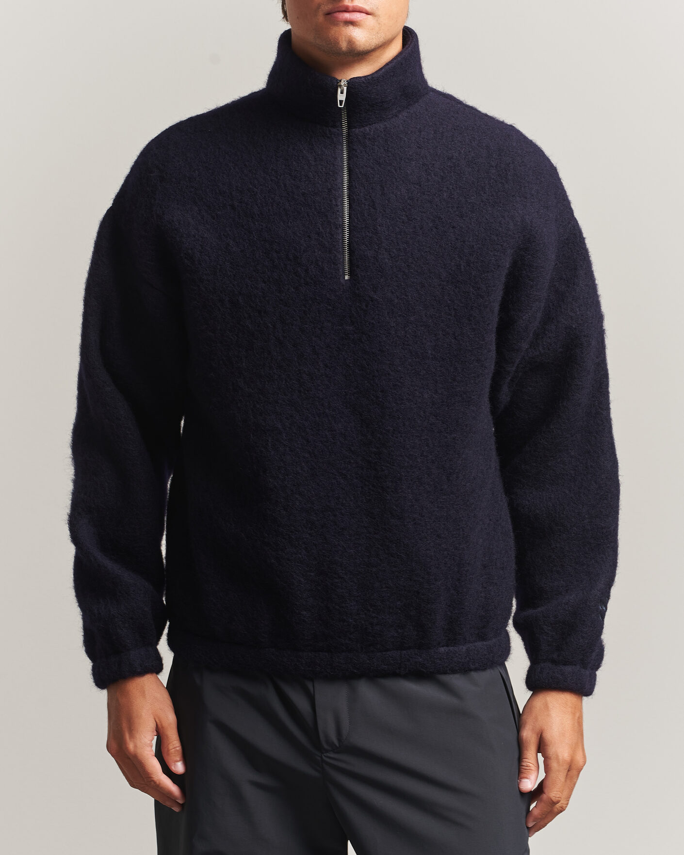 Herren | Pullover | Jil Sander | Half Zip Fleece Sweater Navy