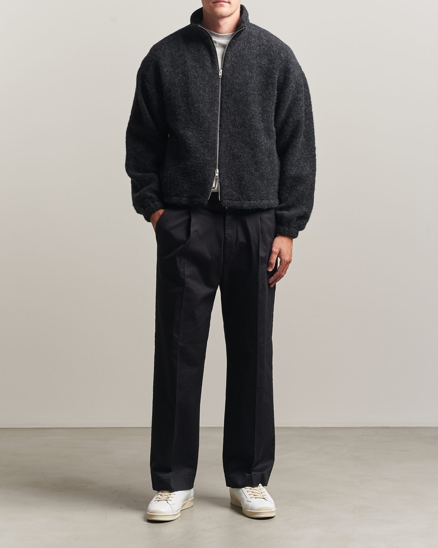 Herren | Jacken | Jil Sander | Full Zip Fleece Jacket Charcoal