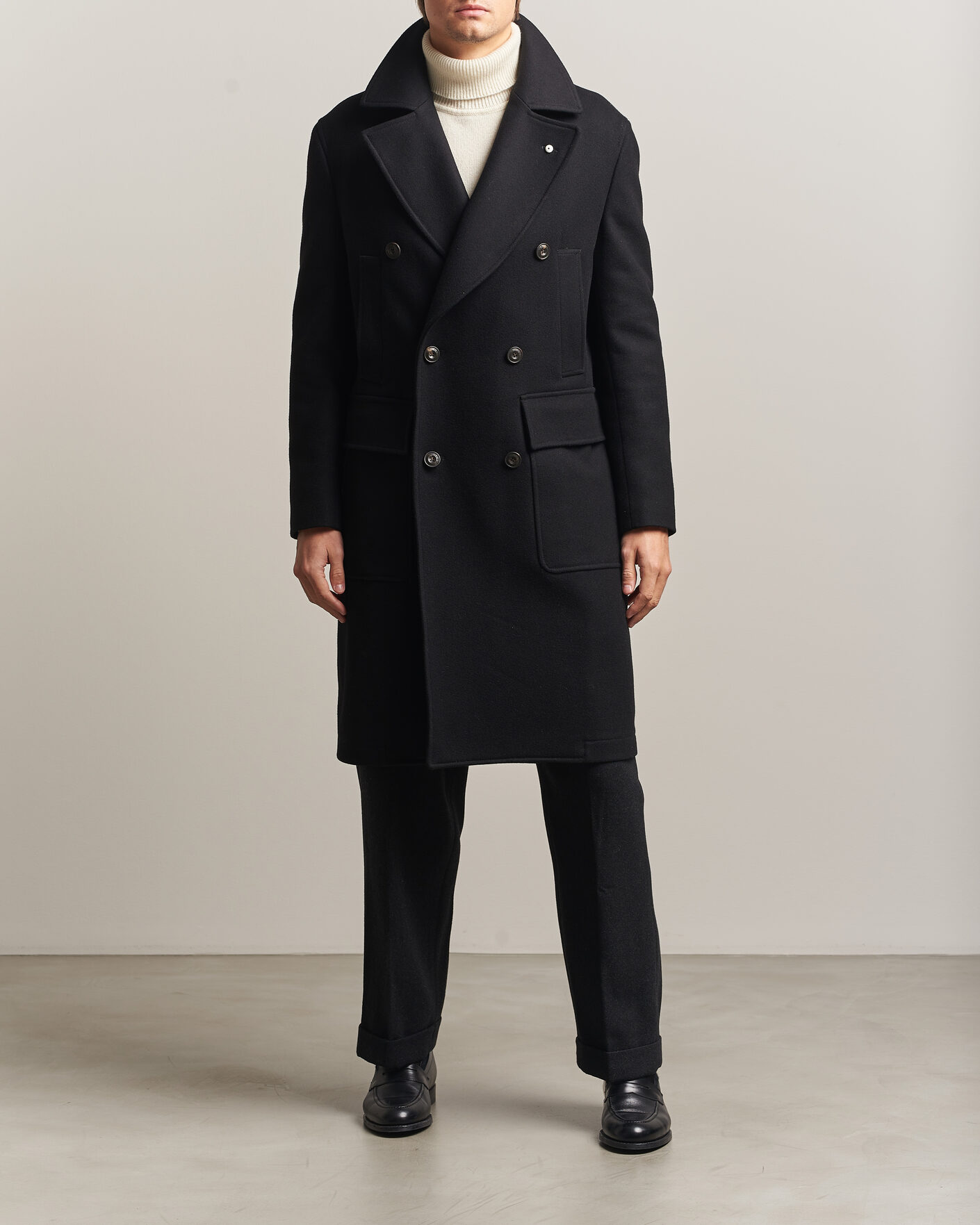 Herren | Jacken | L.B.M. 1911 | Double Breasted Wool/Cashmere Coat Black
