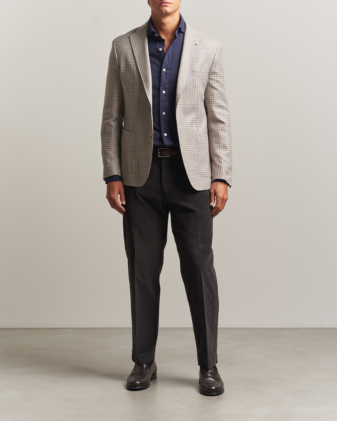 Herren | Sakkos | L.B.M. 1911 | Jack Regular Check Wool/Cashmere/Silk Blazer Brown