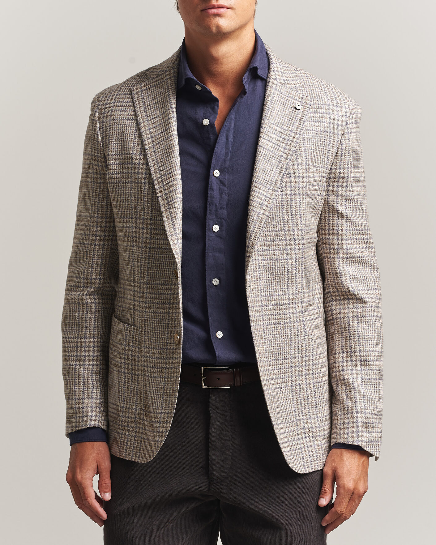 Herren | Sakkos | L.B.M. 1911 | Jack Regular Check Wool/Cashmere/Silk Blazer Brown