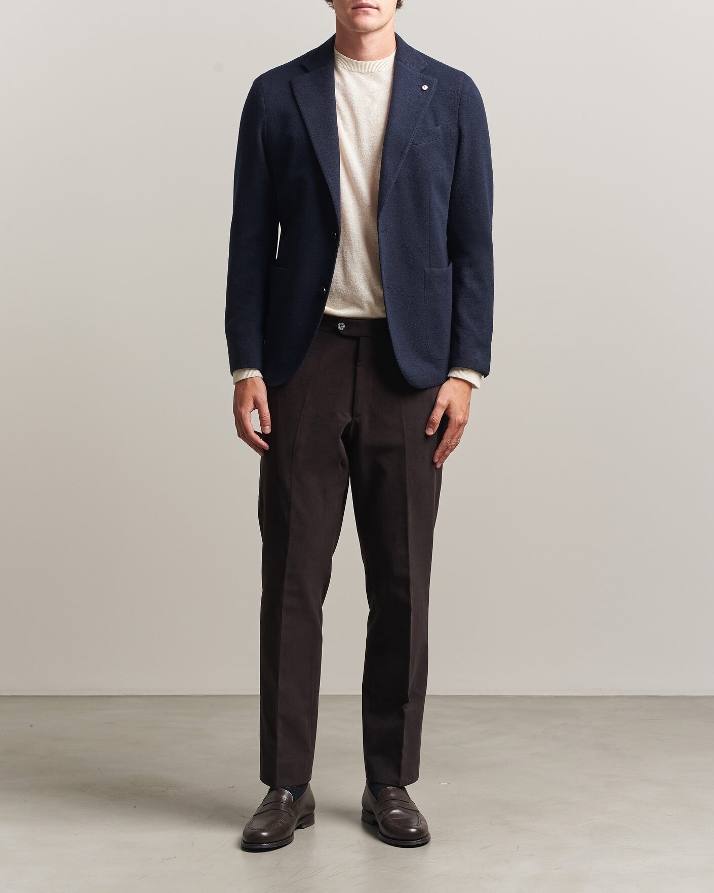 Herren | Sakkos | L.B.M. 1911 | Jack Knitted Cashmere Mix Blazer Navy