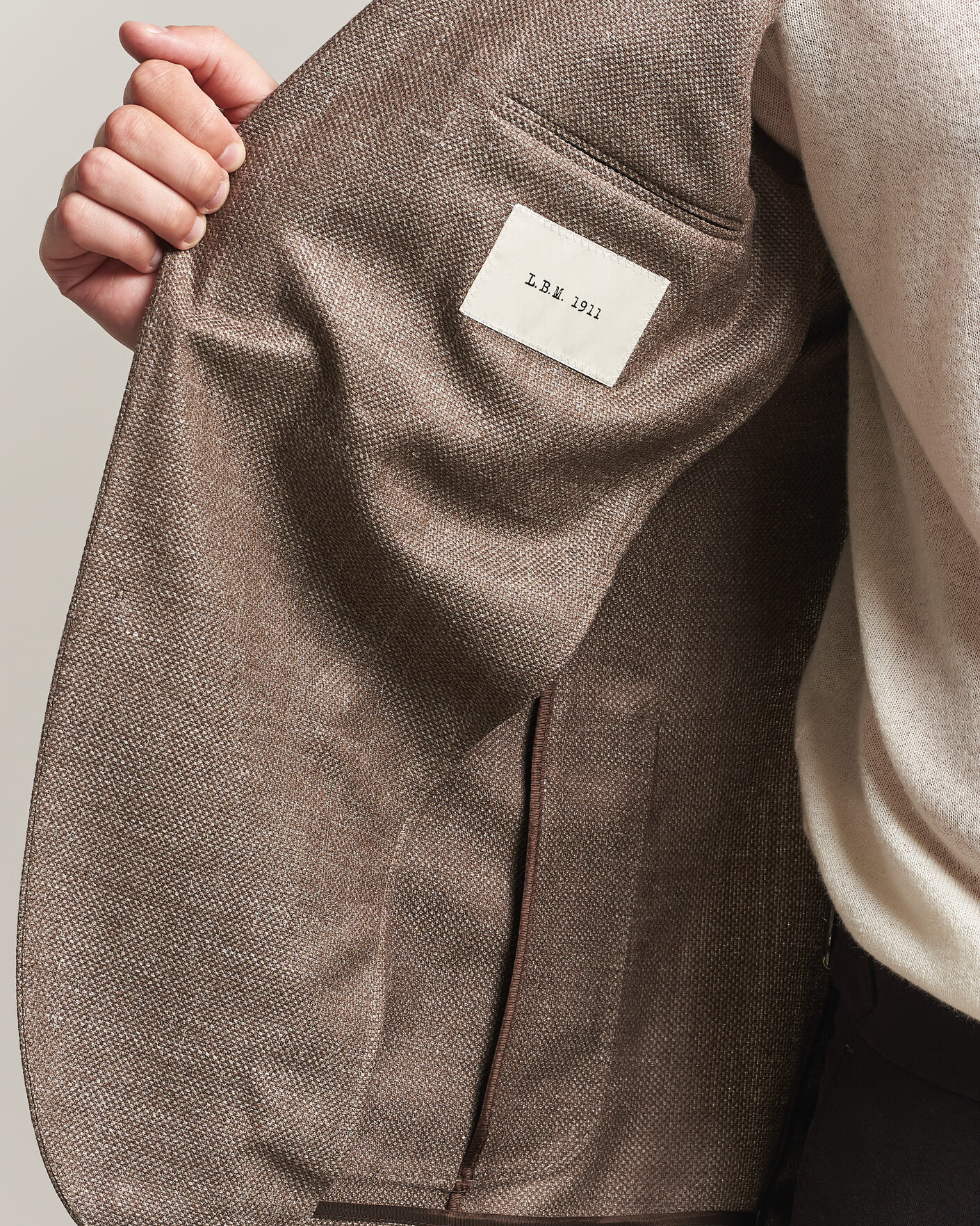 Herren | Sakkos | L.B.M. 1911 | Jack Wool/Silk Hopsack Blazer Brown