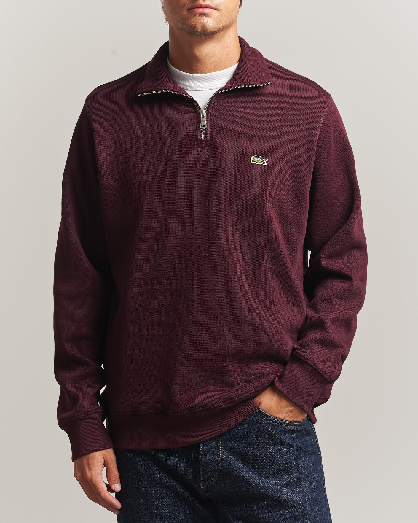 Herren | Pullover | Lacoste | Rib Interlock Half Zip Oxalis