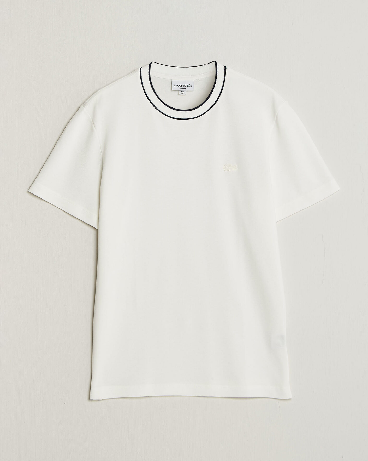 Herren | T-Shirts | Lacoste | Contrast Rib Piqué T-Shirt Flour