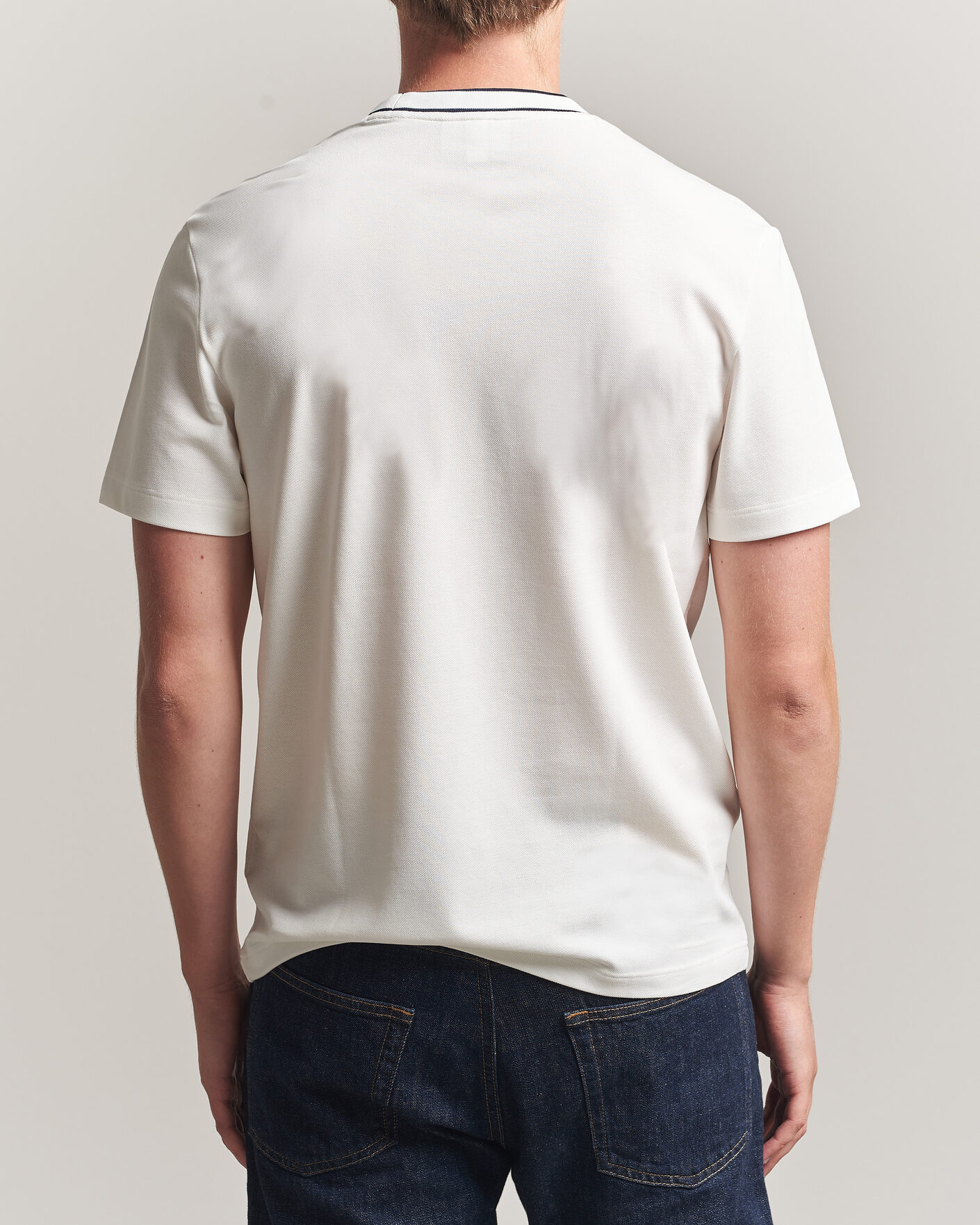 Herren | T-Shirts | Lacoste | Contrast Rib Piqué T-Shirt Flour