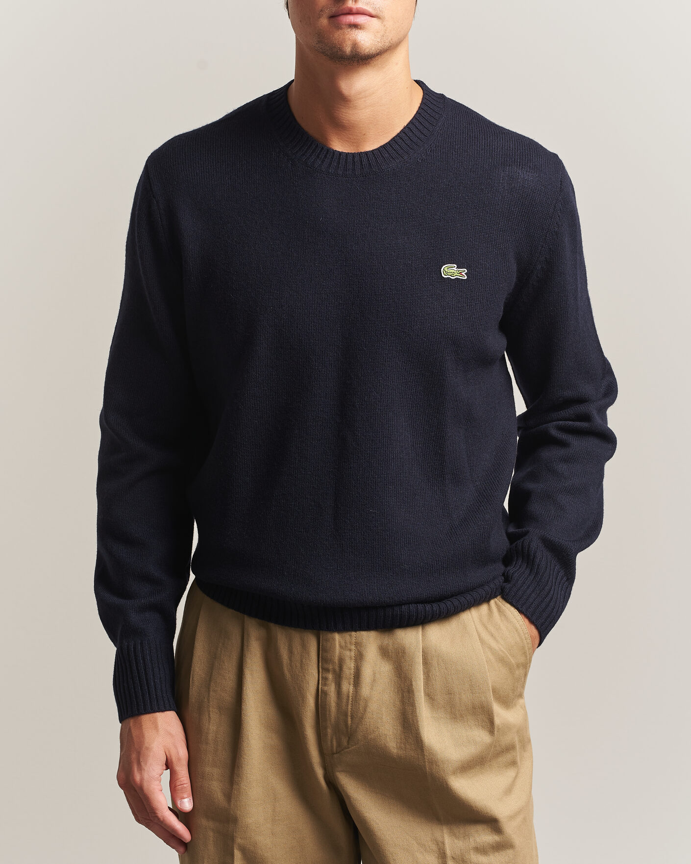 Herren | Pullover | Lacoste | Carded Wool Crew Neck Navy Blue