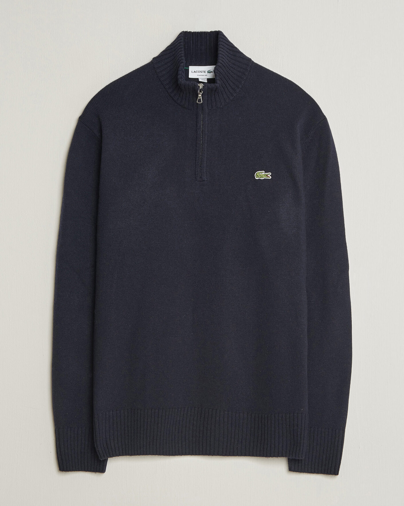 Herren | Pullover | Lacoste | Carded Wool Half Zip Navy Blue