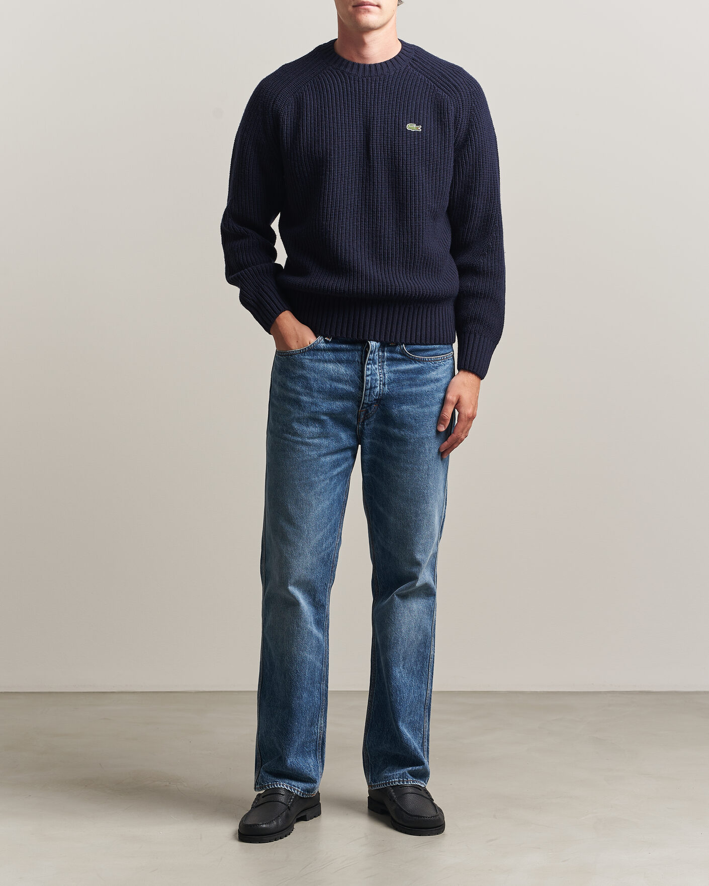 Herren | Pullover | Lacoste | Heavy Wool Knitted Sweater Navy Blue