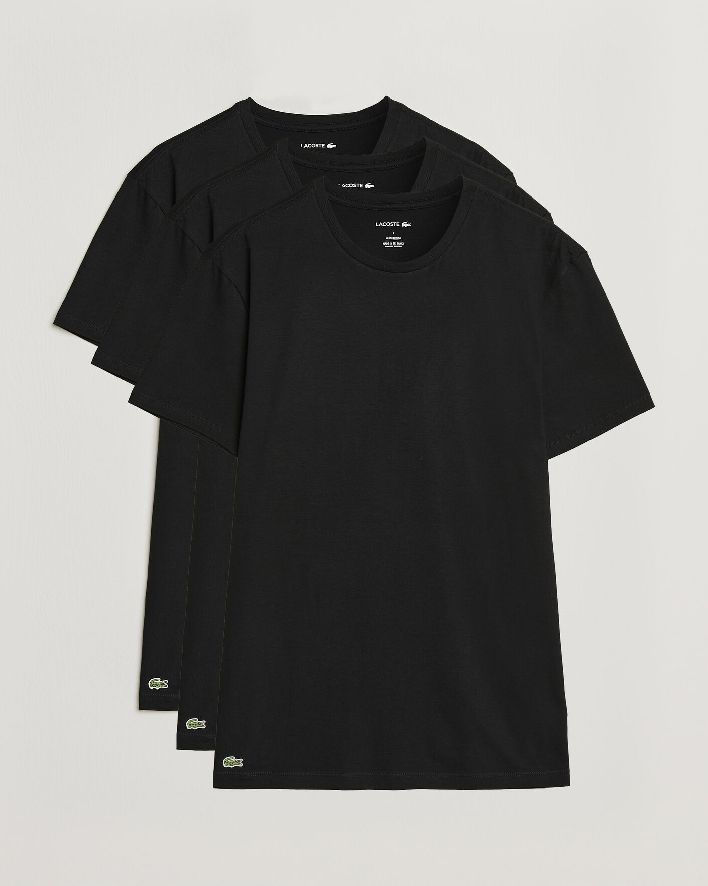 Herren | T-Shirts | Lacoste | 3-Pack Crew Neck T-Shirt Black
