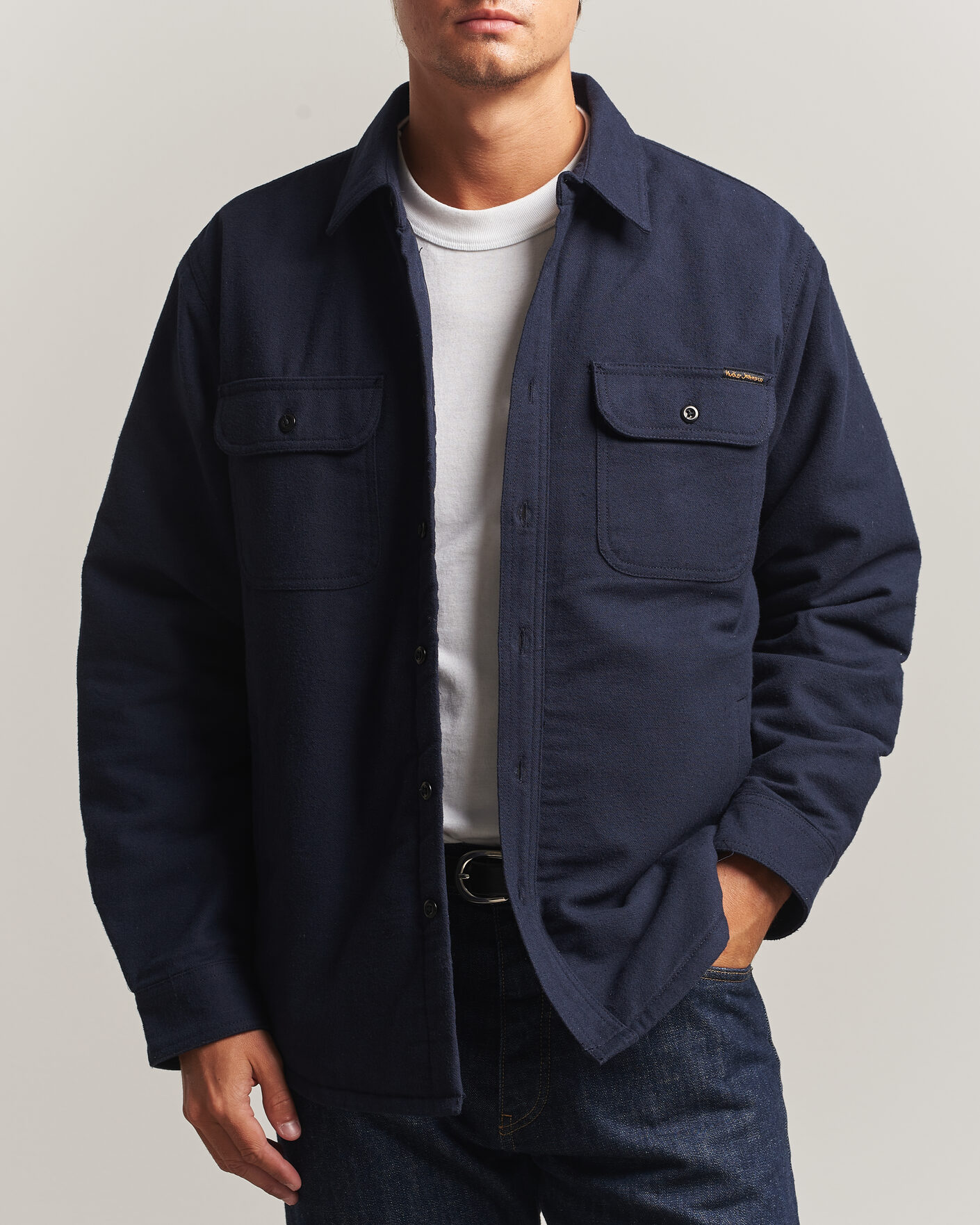 Herren | Hemden | Nudie Jeans | Glenn Padded Overshirt Blueberry