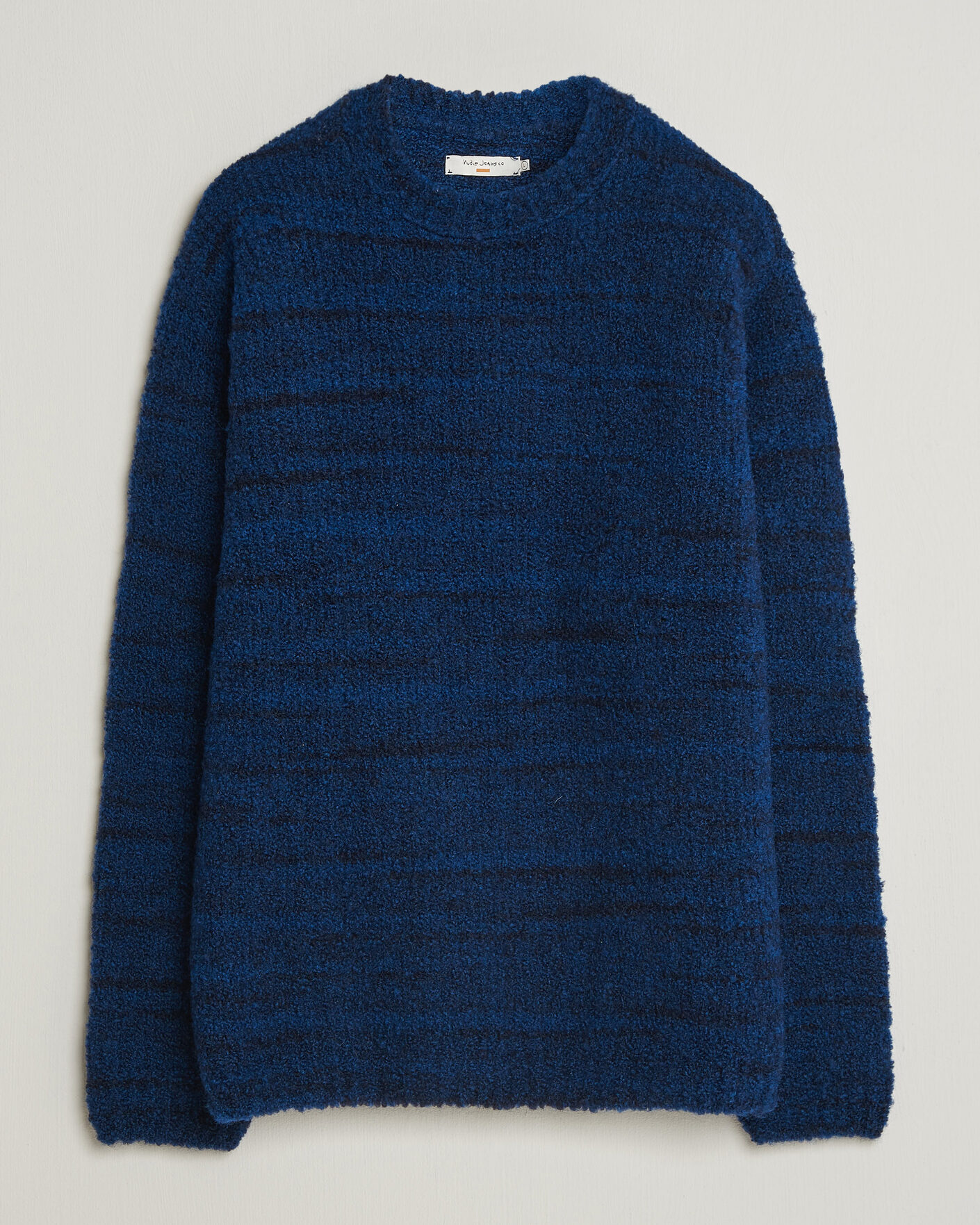 Herren | Pullover | Nudie Jeans | Gurra Bouclé Knitted Sweater Blue Multi