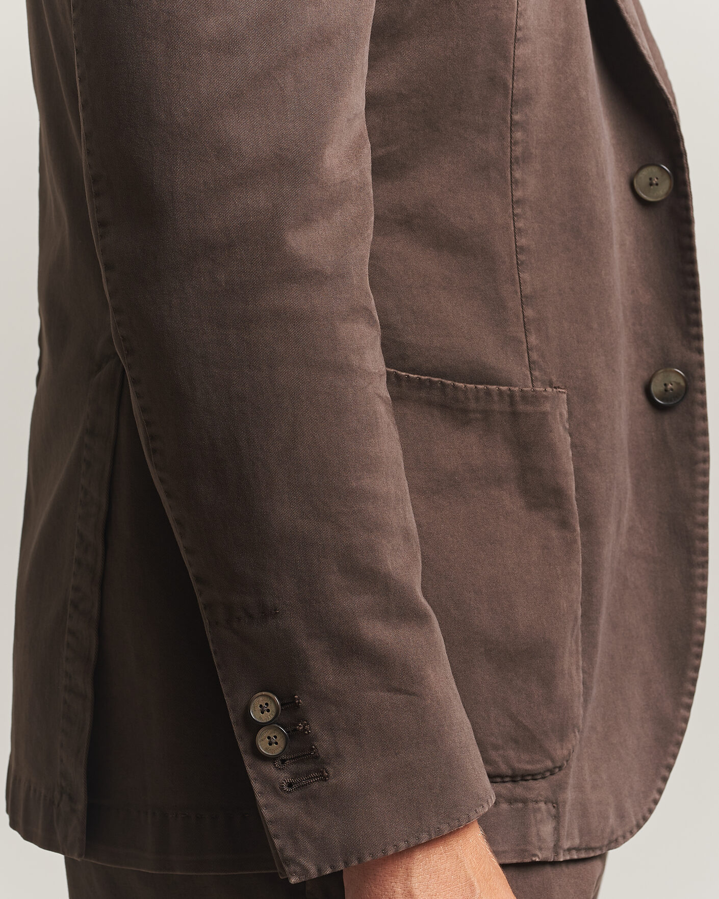 Herren | Sakkos | Santaniello | Washed Cotton Patch Pocket Blazer Brown