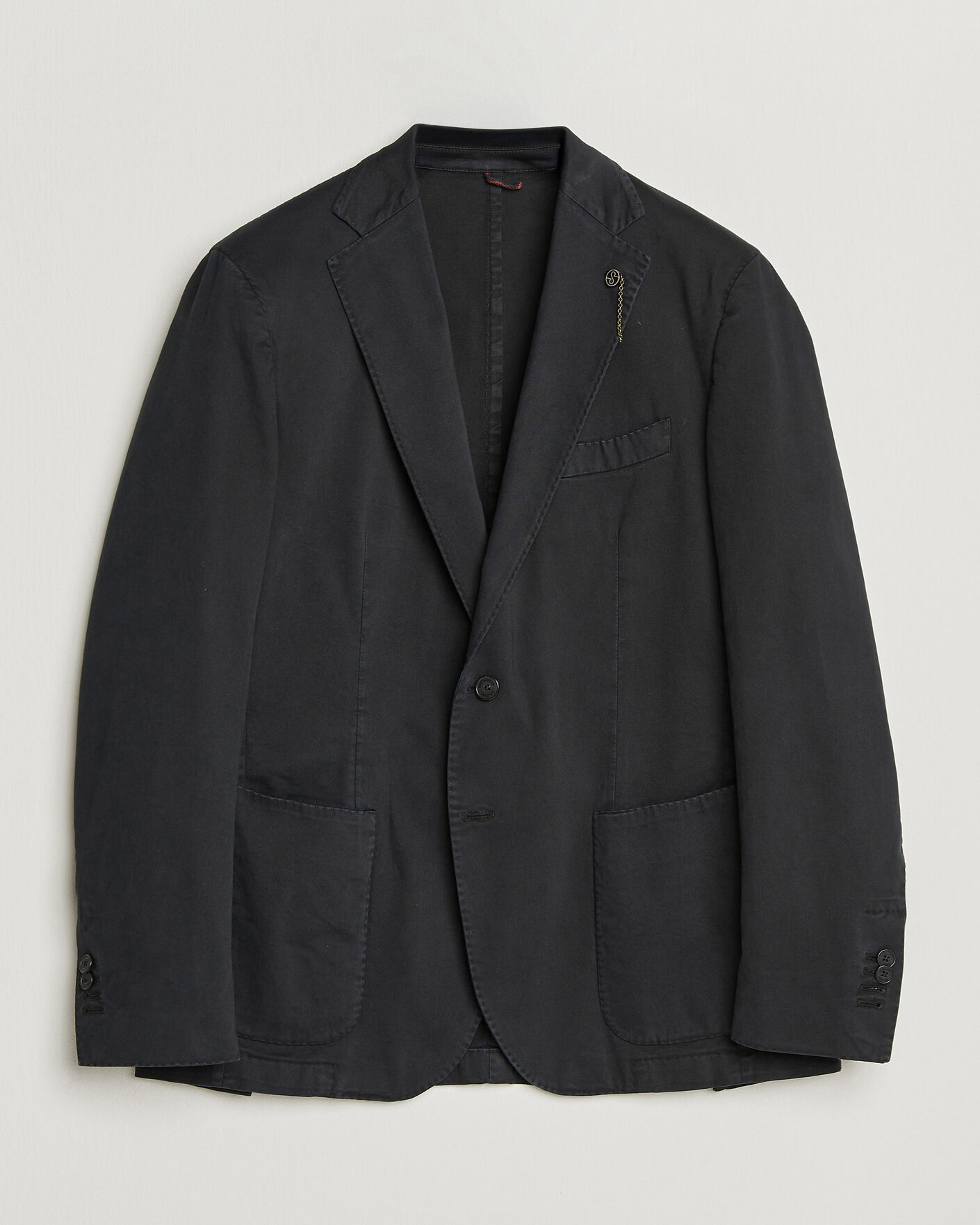 Herren | Sakkos | Santaniello | Washed Cotton Patch Pocket Blazer Black