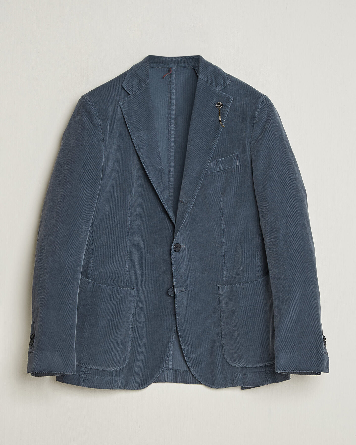 Herren | Sakkos | Santaniello | Corduroy Patch Pocket Blazer Iron Blue