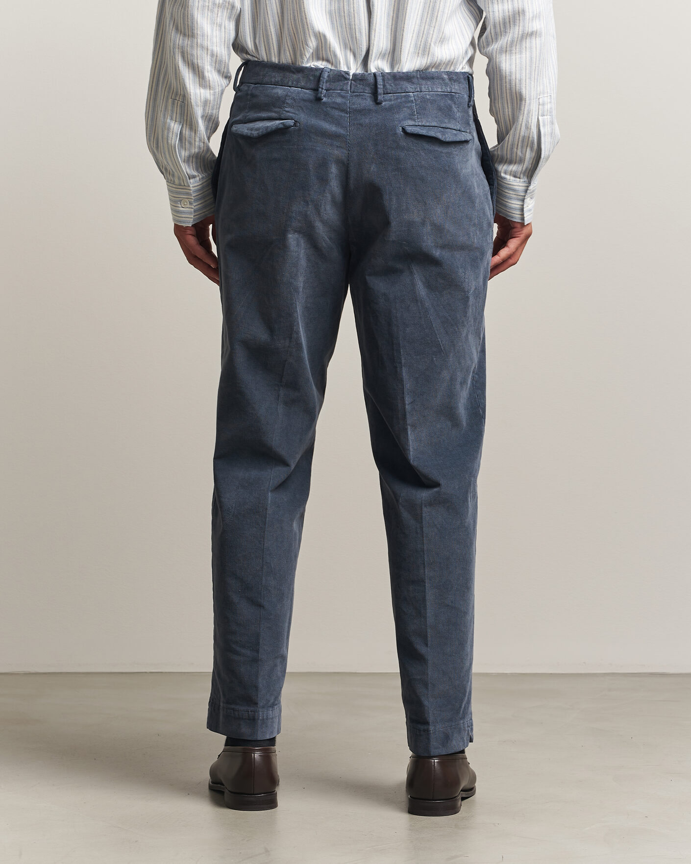 Herren | Hosen | Santaniello | Corduroy Trousers Iron Blue