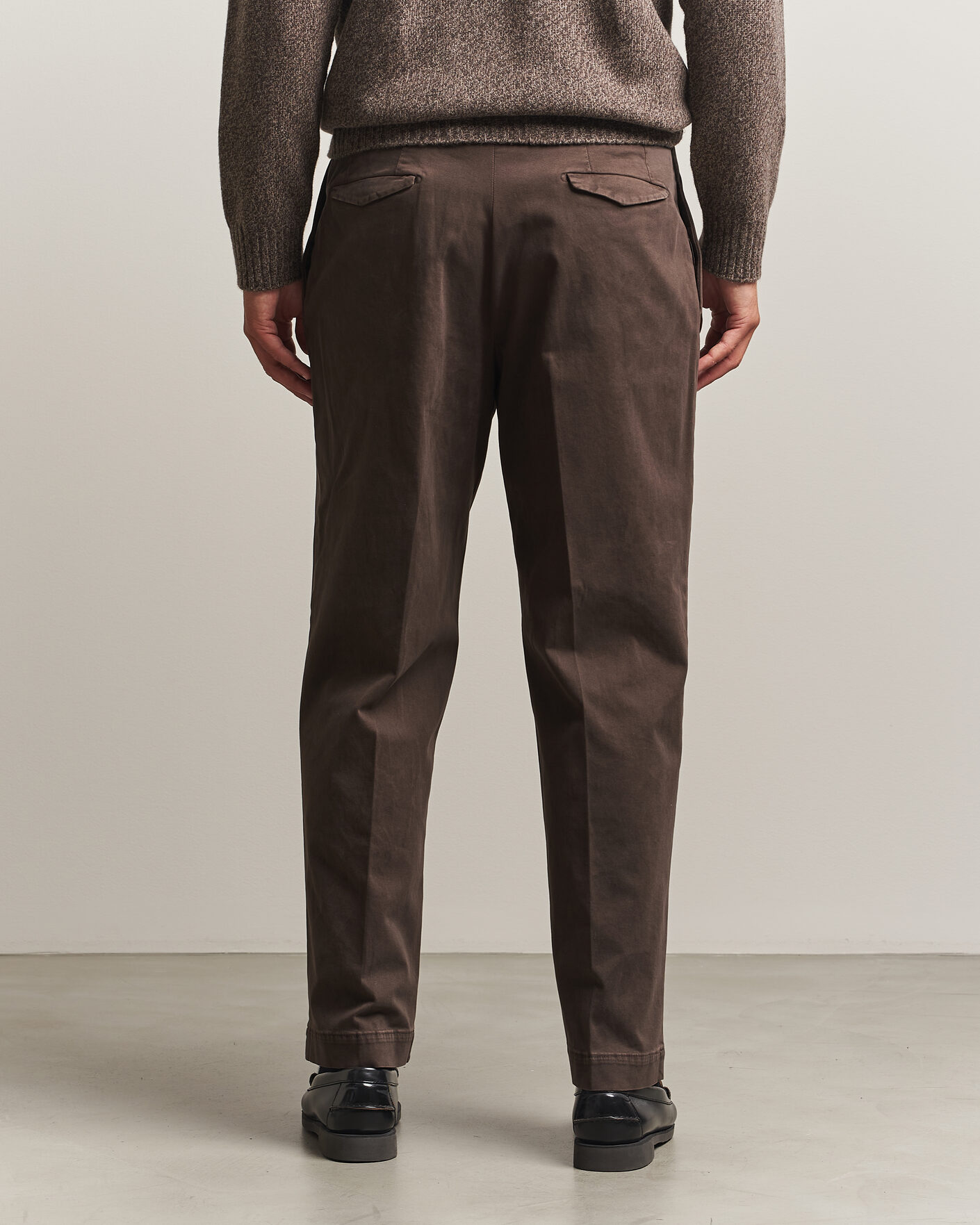 Herren | Hosen | Santaniello | Washed Cotton Trousers Brown