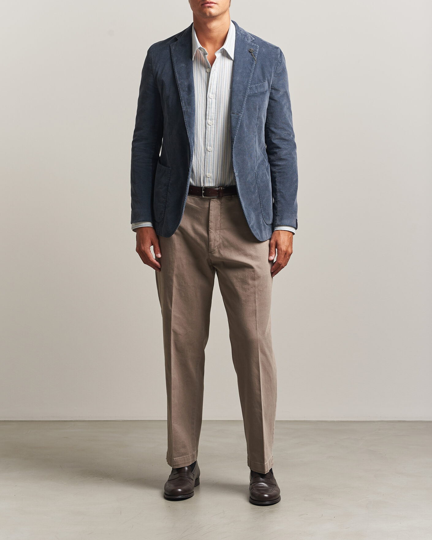 Herren | Hosen | Santaniello | Washed Cotton Trousers Taupe