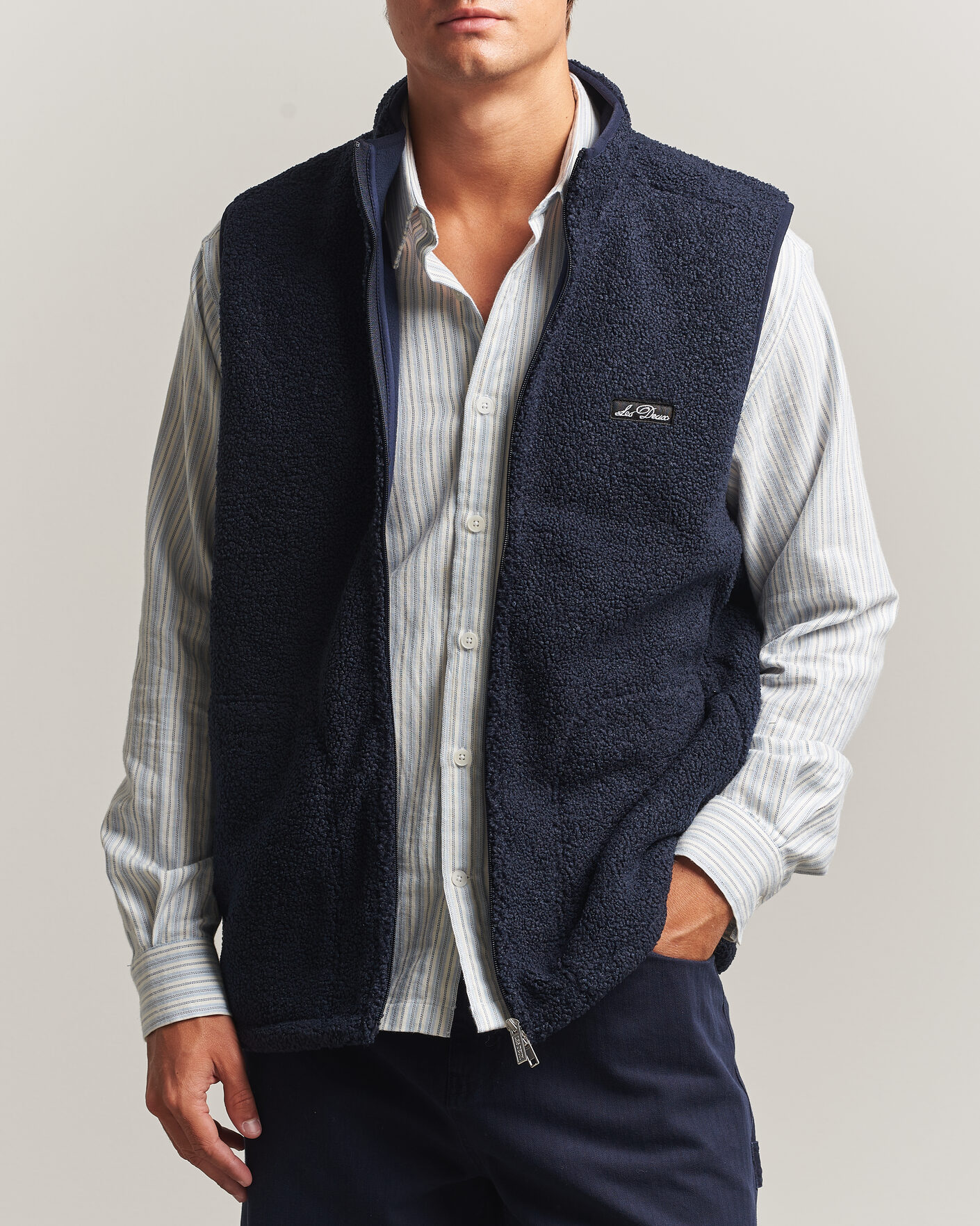 Herren | Westen | LES DEUX | Patch Teddy Vest Dark Navy