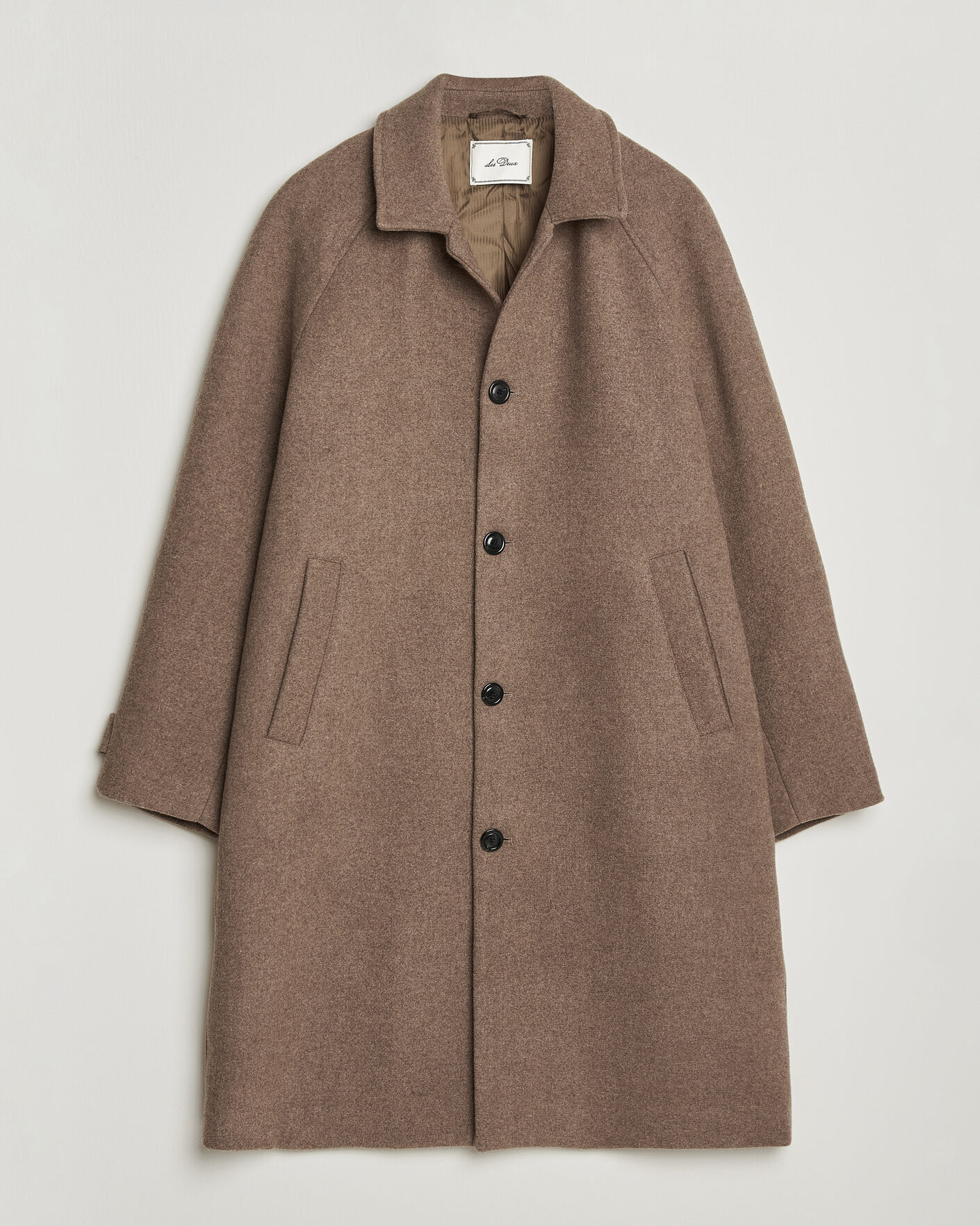 Herren | Jacken | LES DEUX | Solid Wool Coat Dark Sand Melange