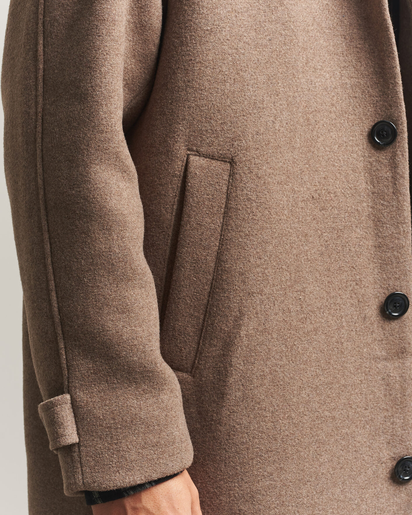 Herren | Jacken | LES DEUX | Solid Wool Coat Dark Sand Melange