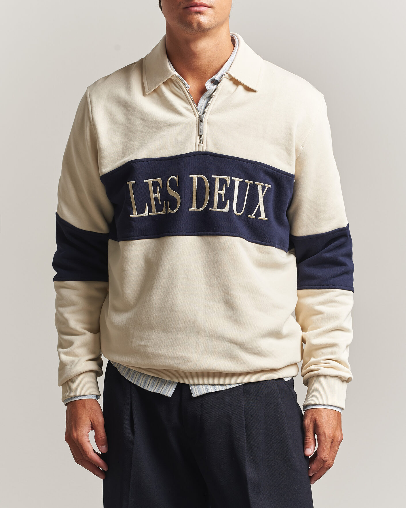Herren | Pullover | LES DEUX | Zipper Rugby Sweatshirt Ivory