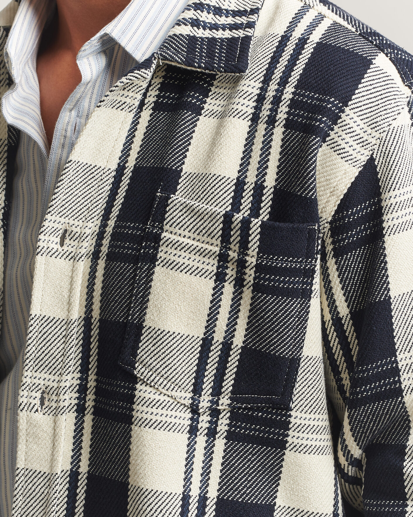 Herren | Hemden | LES DEUX | Structured Check Overshirt Dark Navy