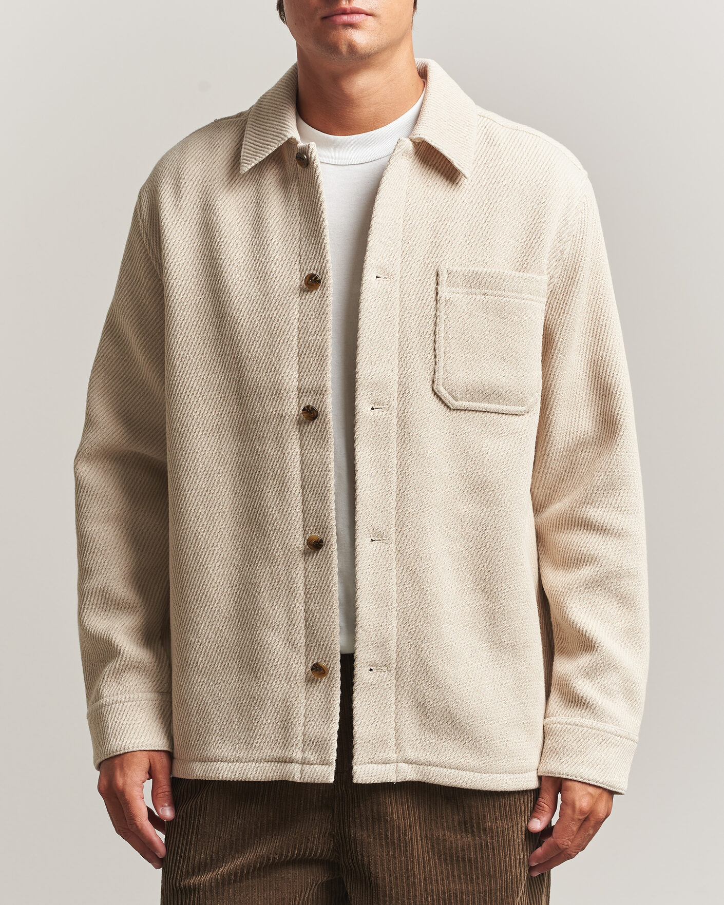 Herren | Hemden | LES DEUX | Twill Wool Overshirt Ivory