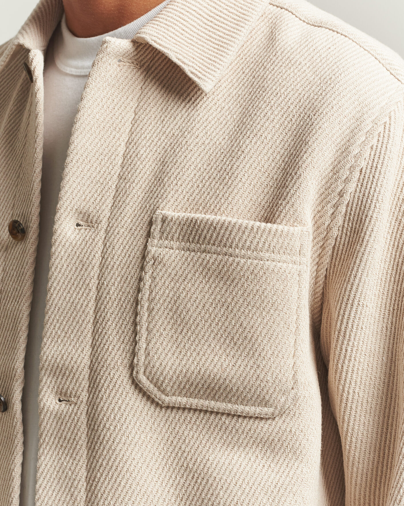 Herren | Hemden | LES DEUX | Twill Wool Overshirt Ivory