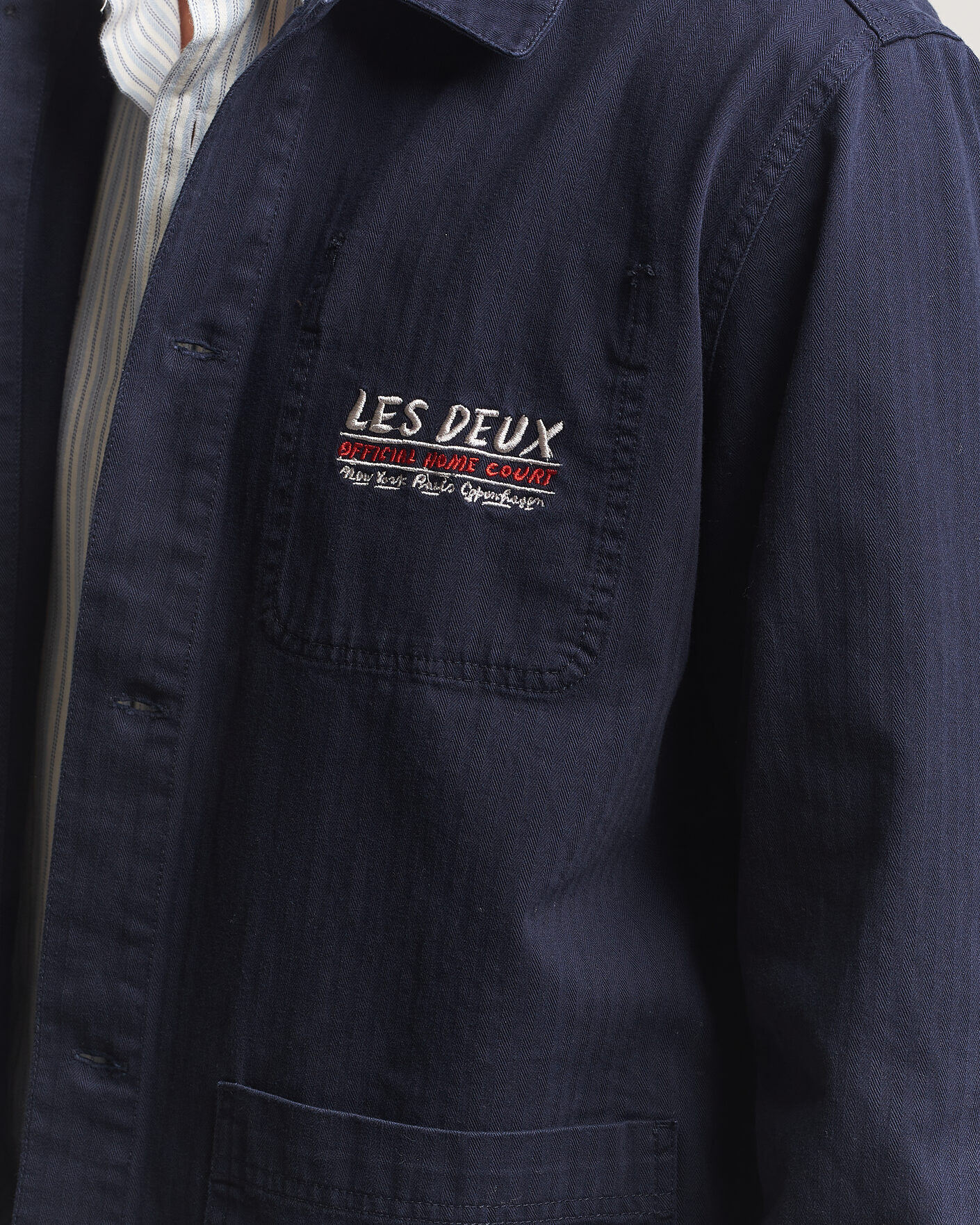 Herren | Hemden | LES DEUX | Herringbone Artist Overshirt Dark Navy